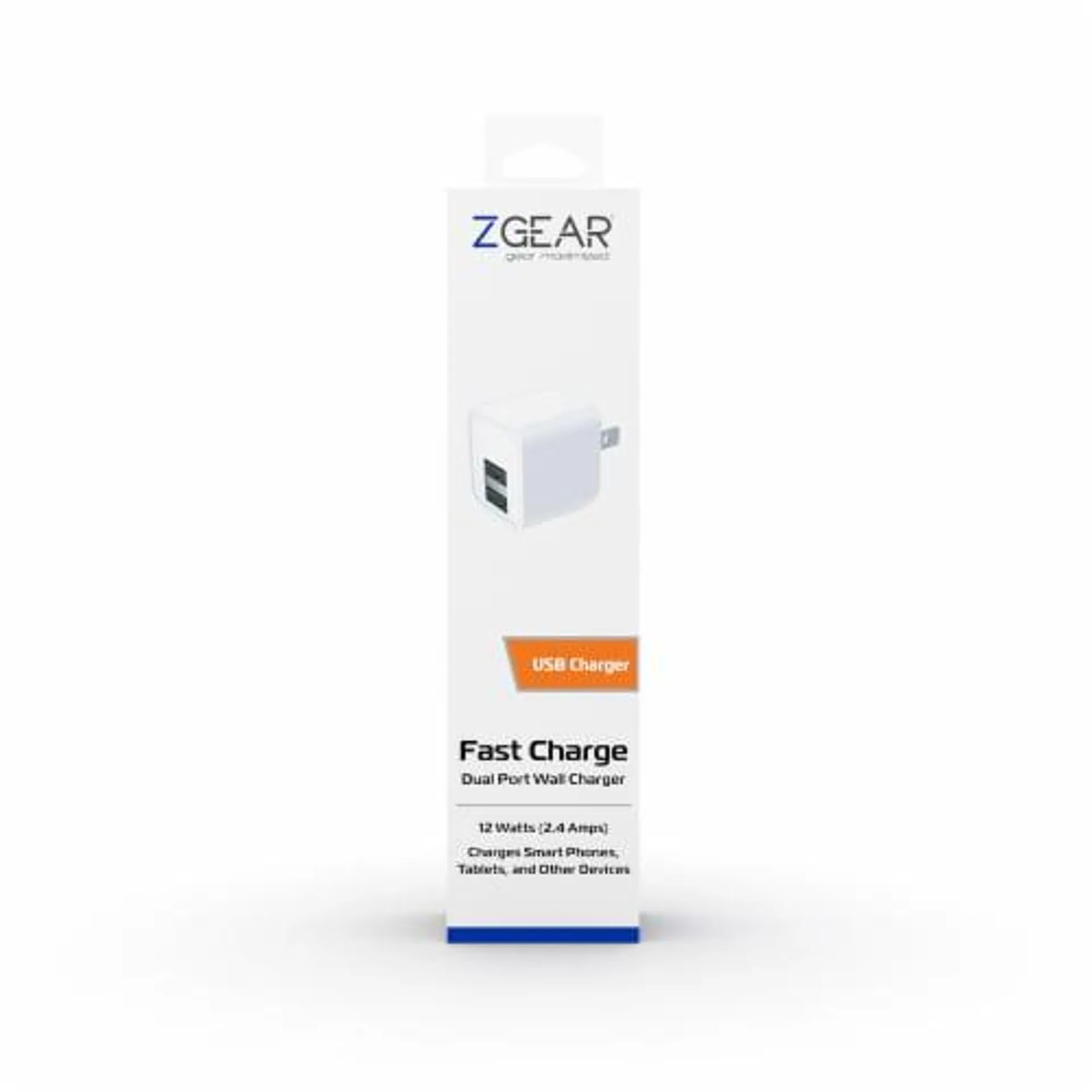 ZGear High Power Dual Port USB Wall Charger - White