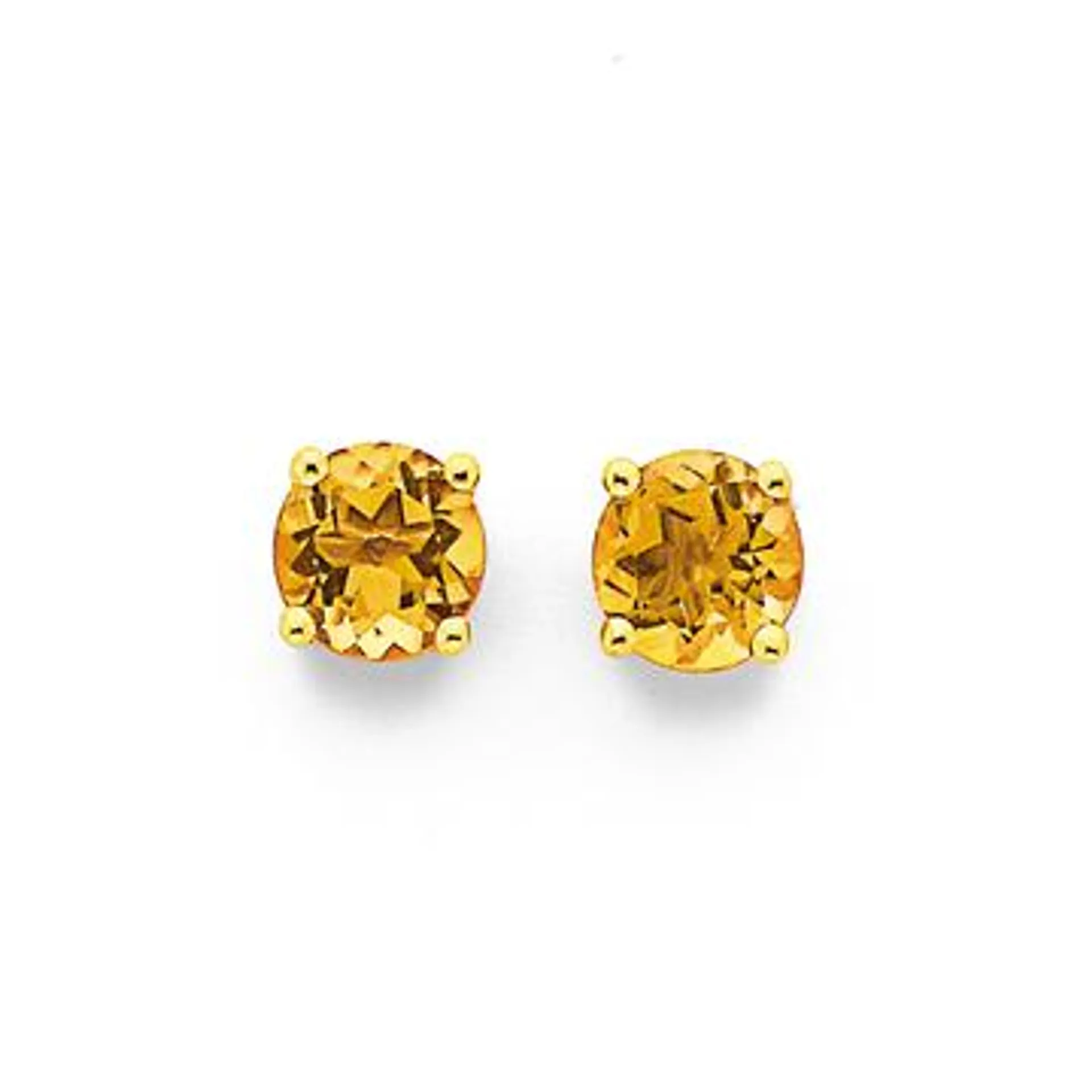 9ct 5mm Citrine Studs