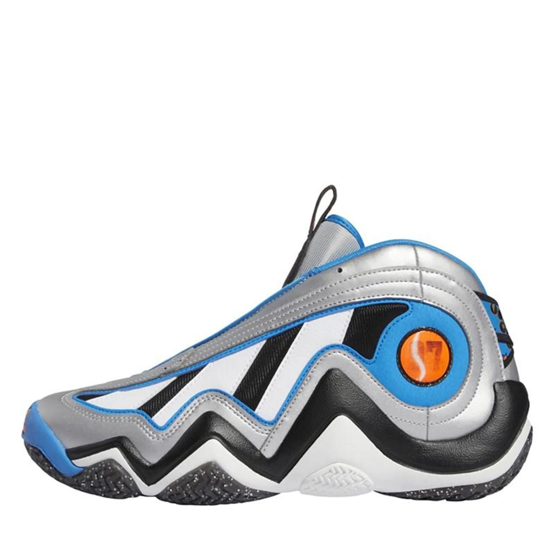 adidas Mens Crazy 97 Basketball Shoes Metallic Silver/Core Black/Bright Blue