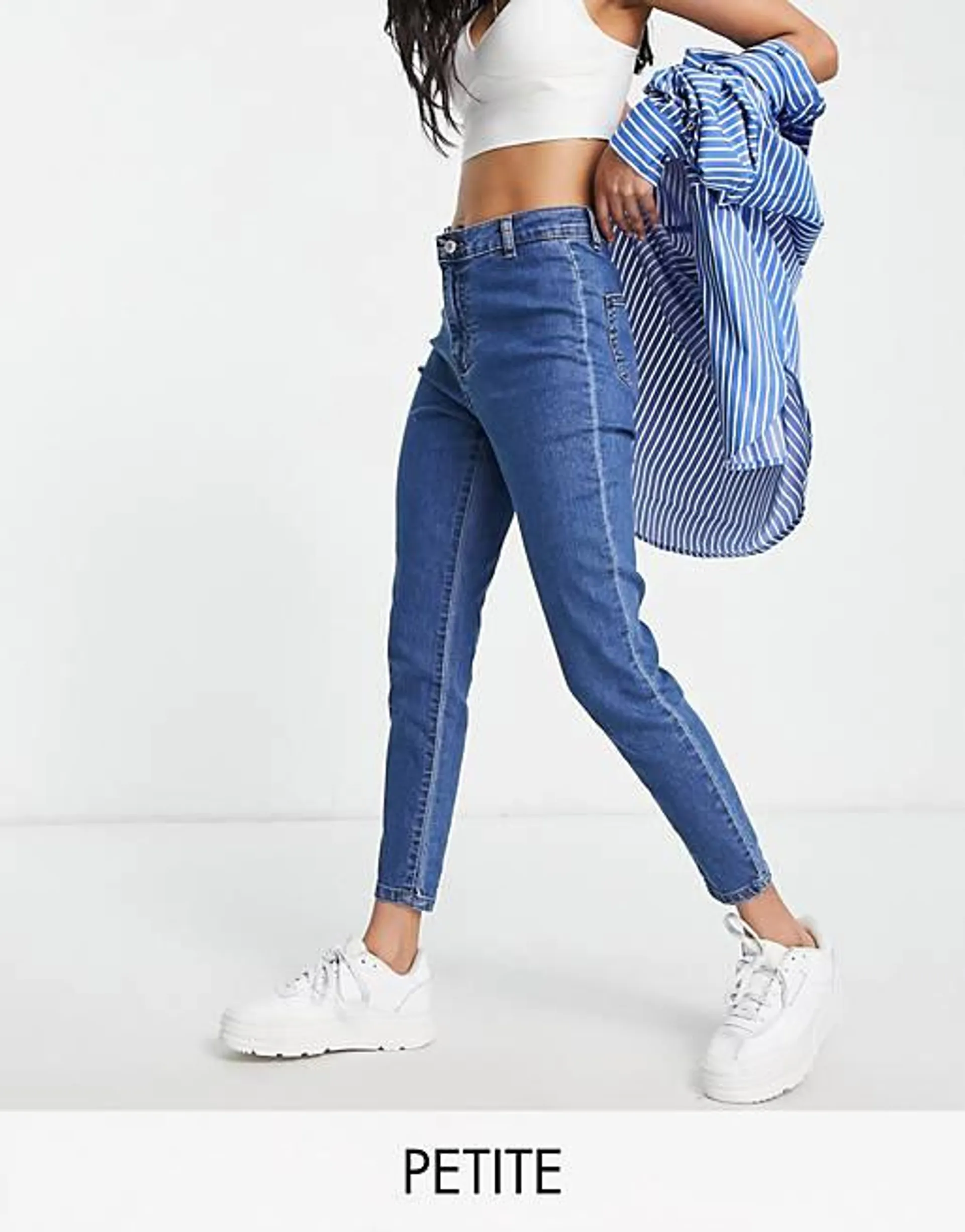 Don't Think Twice Petite - Chloe - Jeans skinny elasticizzati a vita alta lavaggio blu medio
