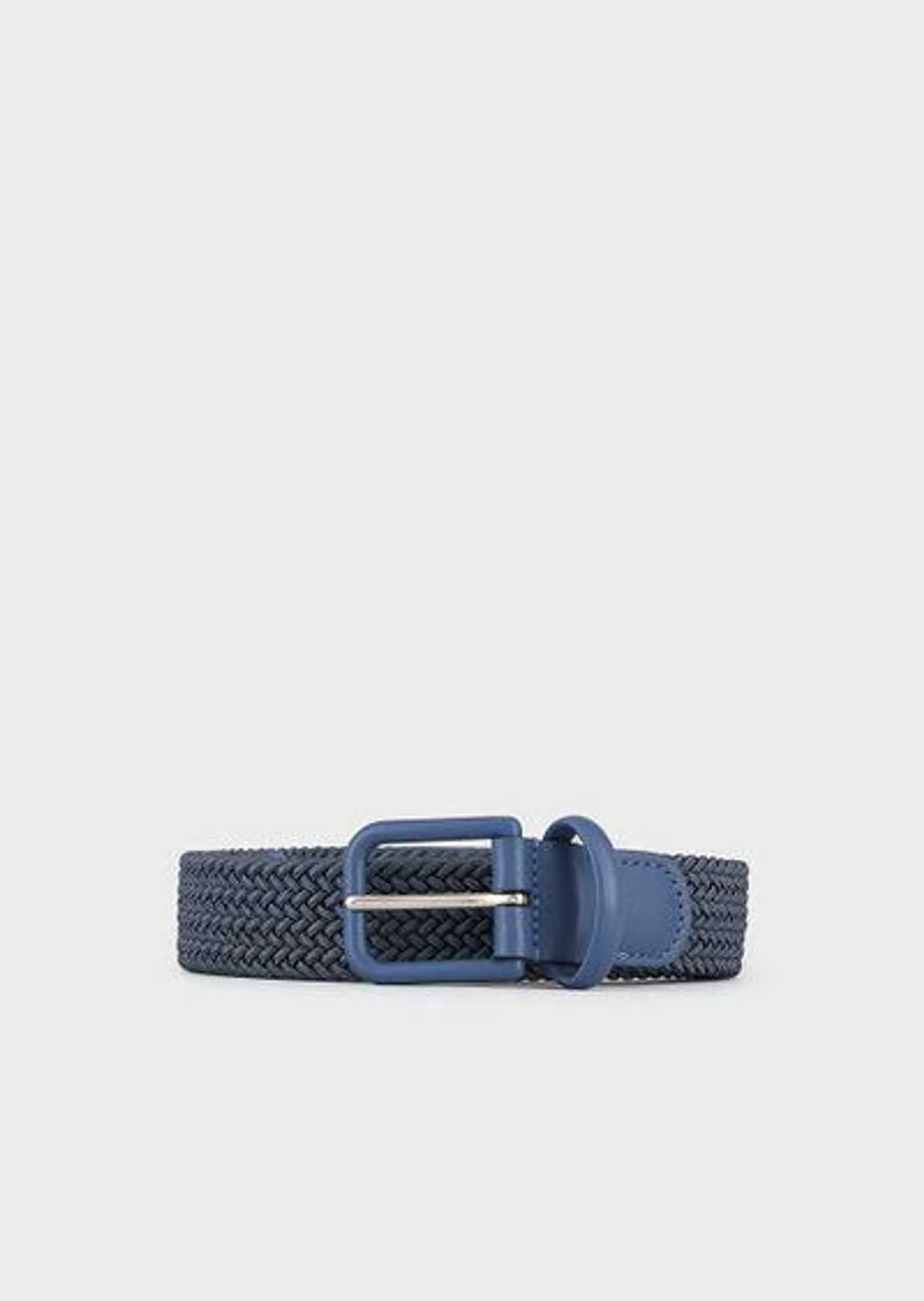 Woven webbing and leather belt