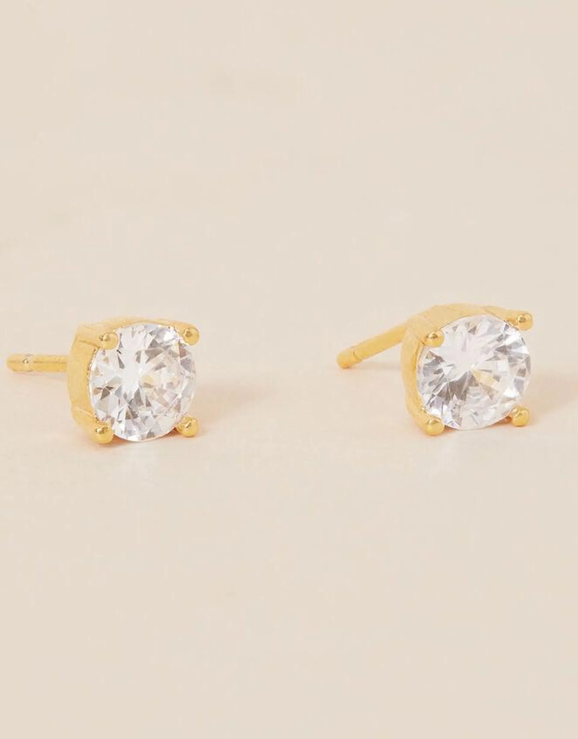 Gold-Plated Sparkle Stud Earrings