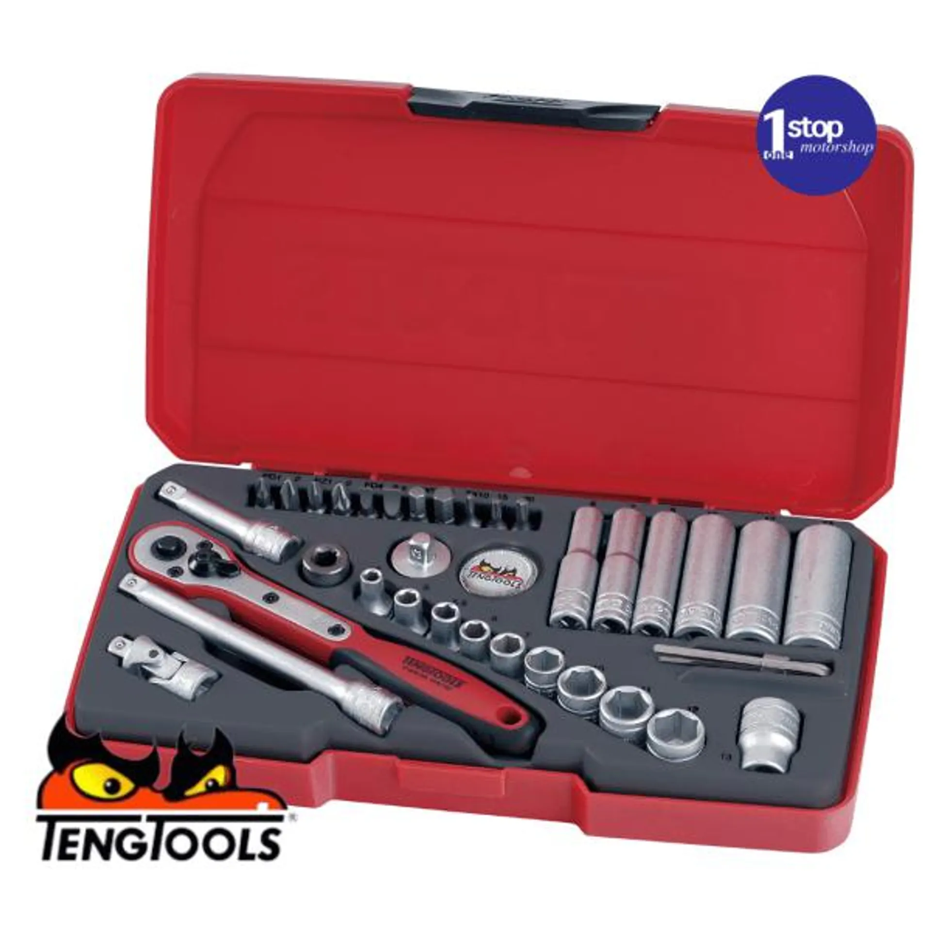 Teng Tools T1436 36 Piece 1/4″ Drive Socket Set