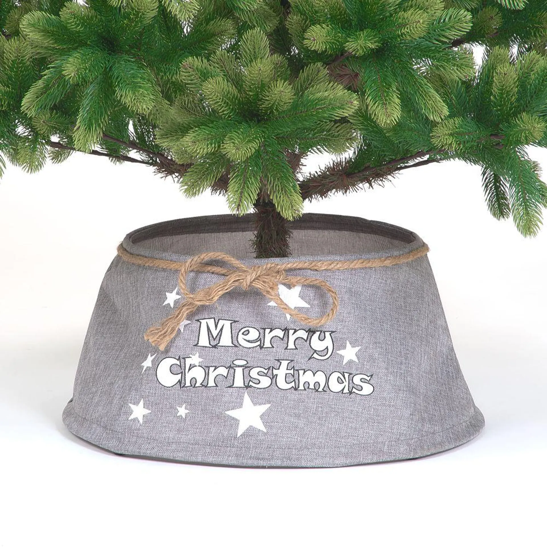 Grey "Merry Christmas" Tree Skirt