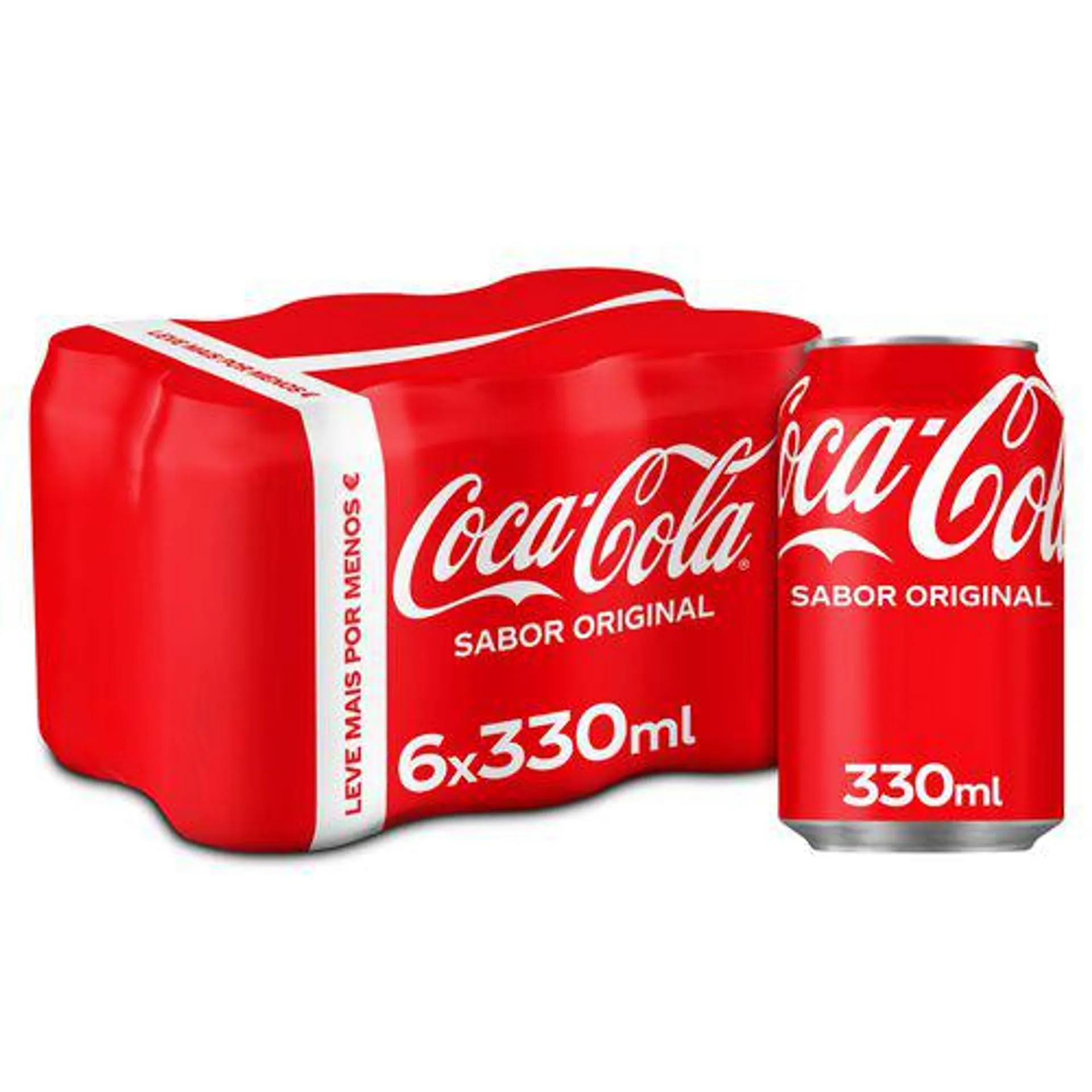 refrigerante com gás coca-cola original lata 6x0.33l