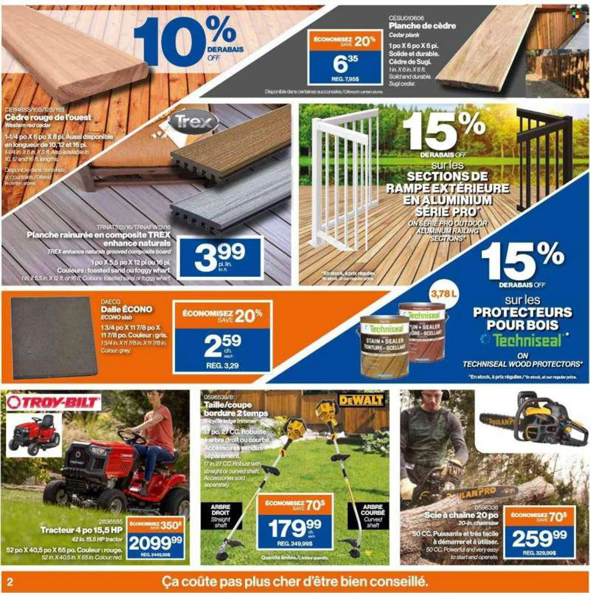 Patrick Morin Flyer - June 30, 2022 - July 06, 2022 - Sales products - DeWALT, chain saw, saw, trimmer, tractor. Page 2.