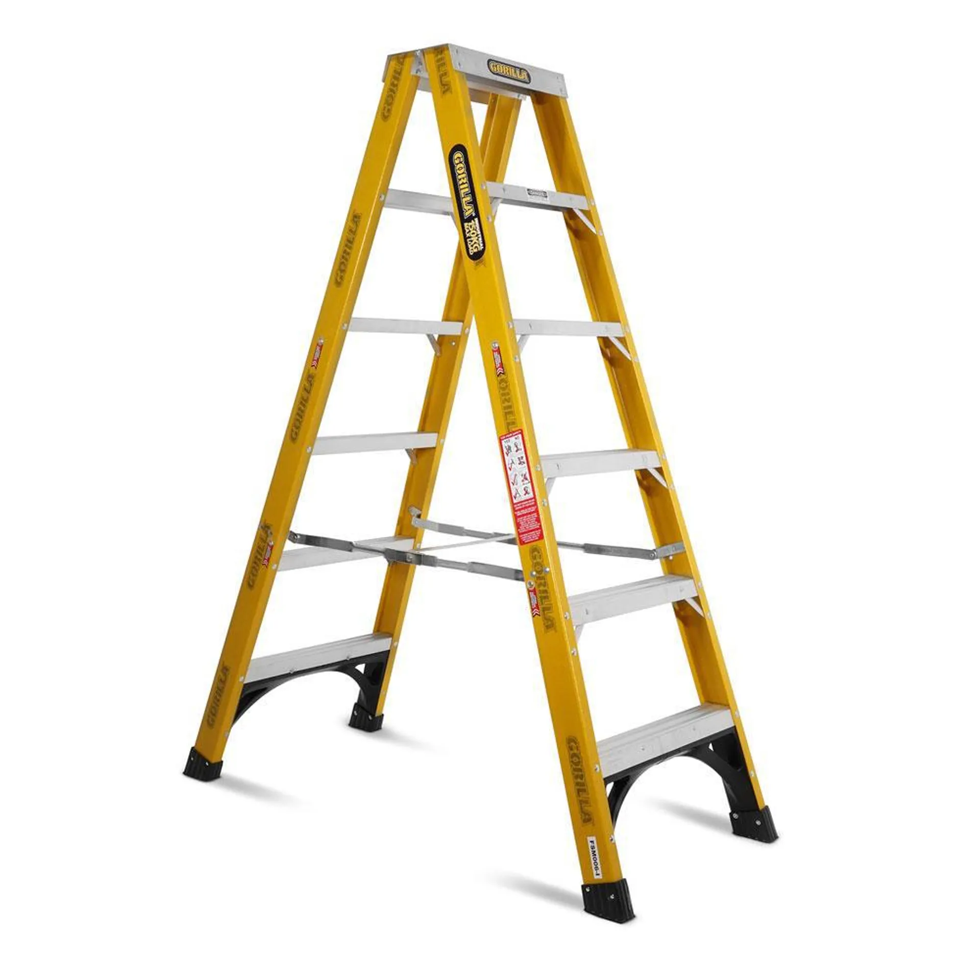 Gorilla FSM006-I 6-Step 1.8m 150kg Fibreglass Double Sided Industrial Ladder