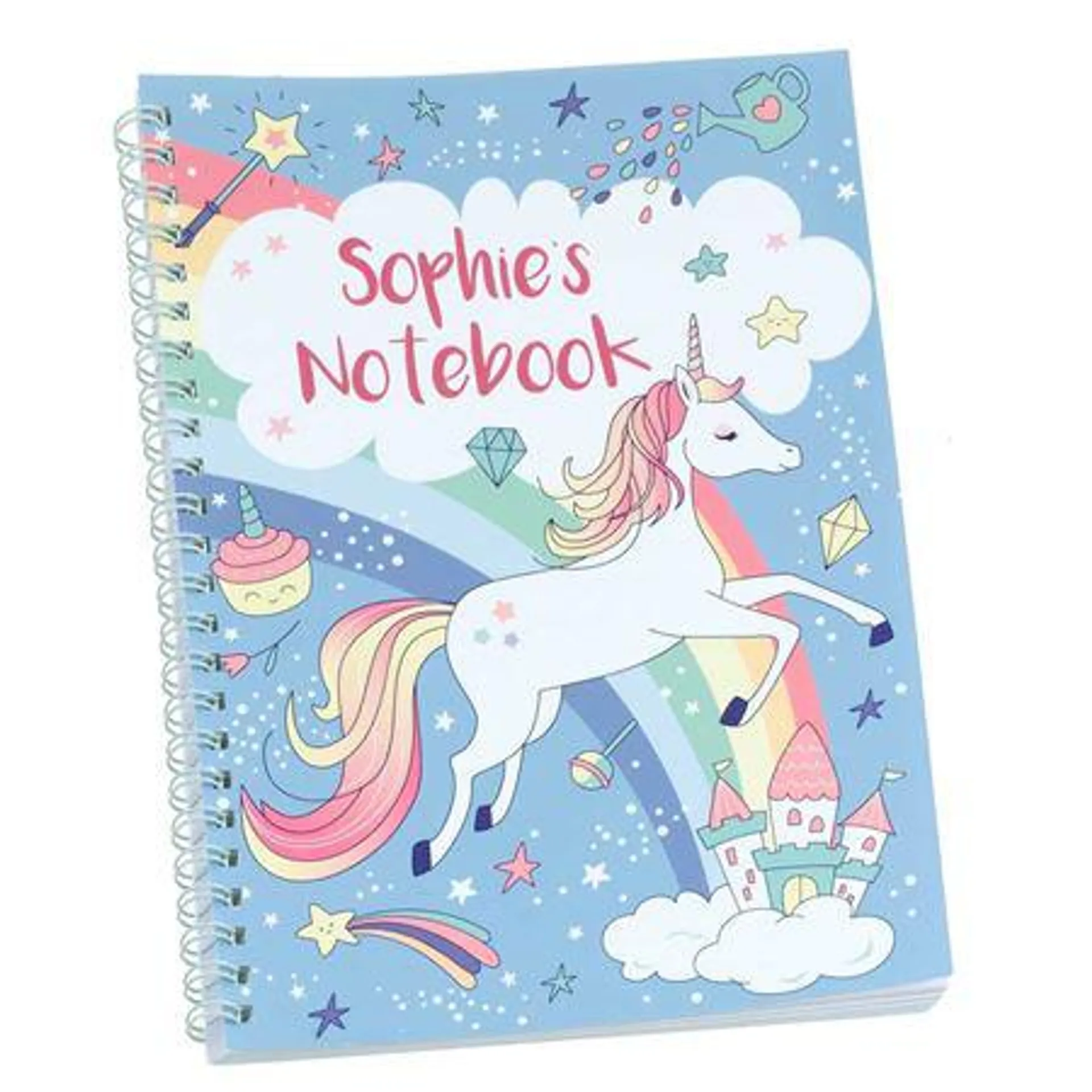 Rainbow Unicorn Personalised Notebook
