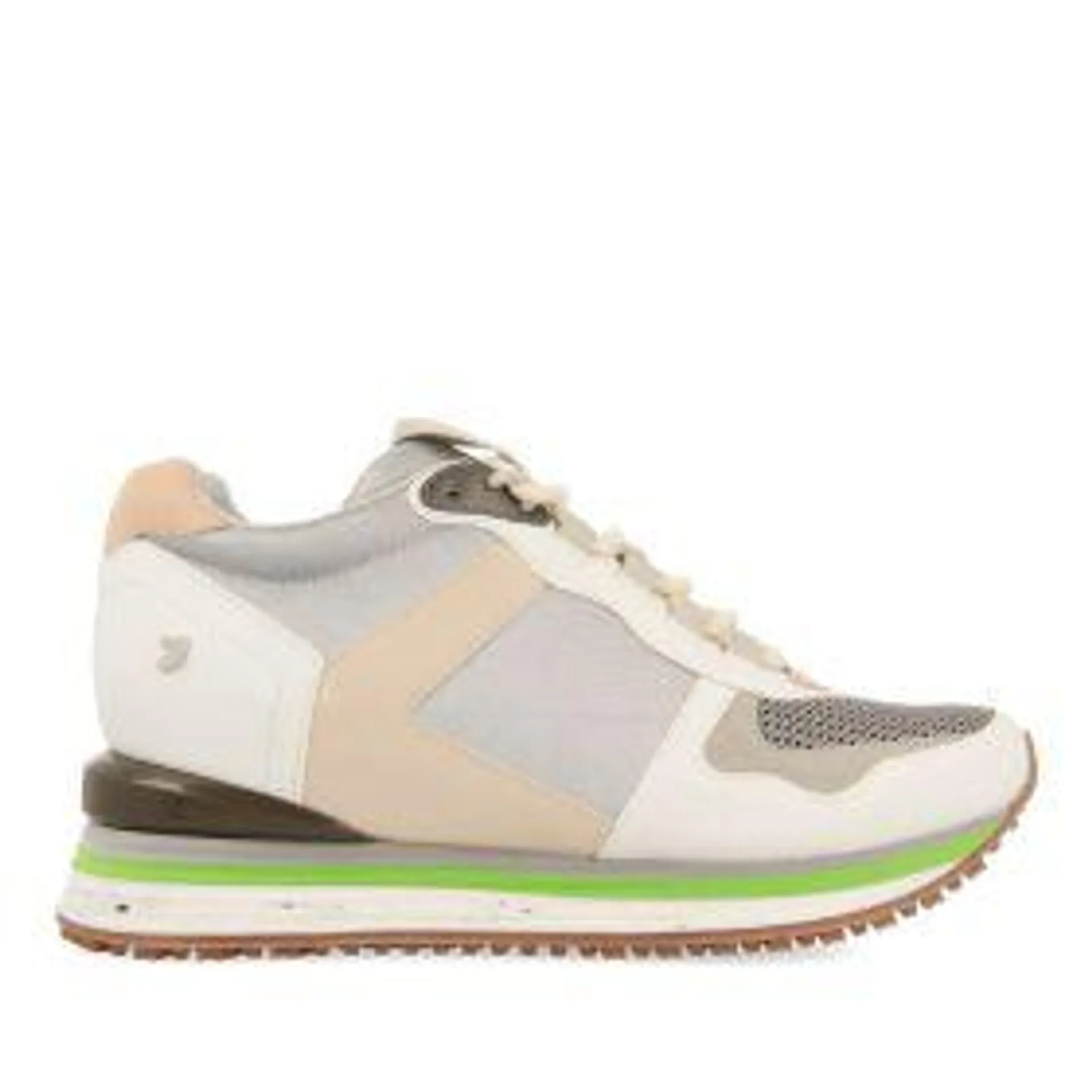 Lieler women's silver sneakers with inner wedges and pastel and neon details