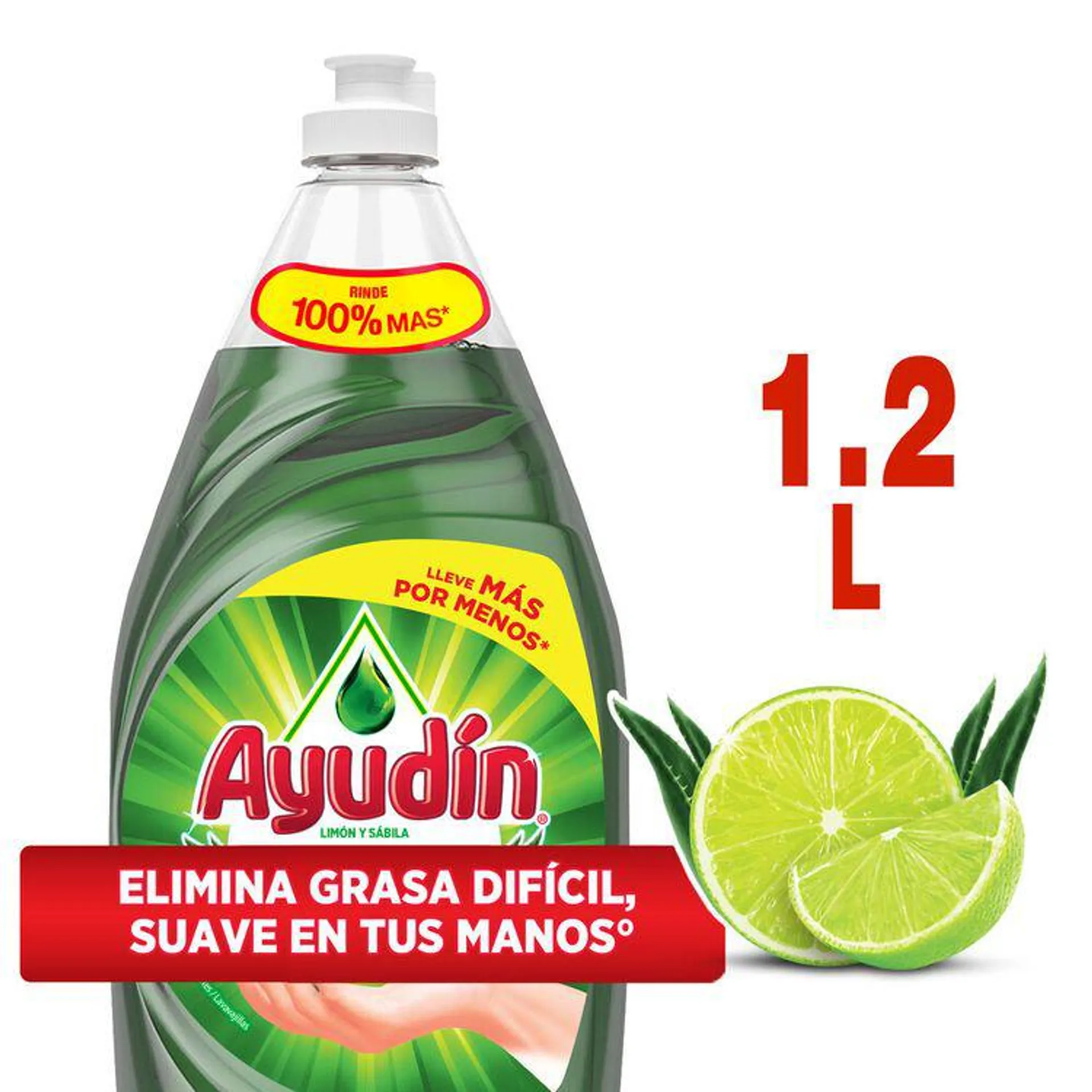 Lavavajillas Líquido Ayudín Limón y Sábila 1.2L