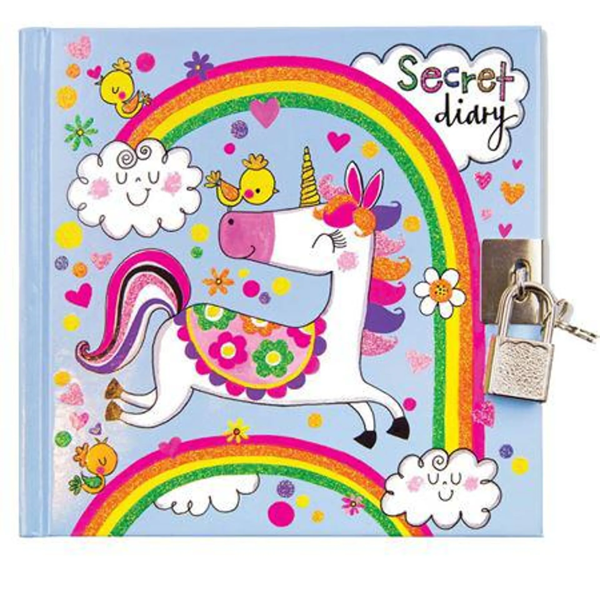 Rainbow Glitter Unicorn Secret Diary