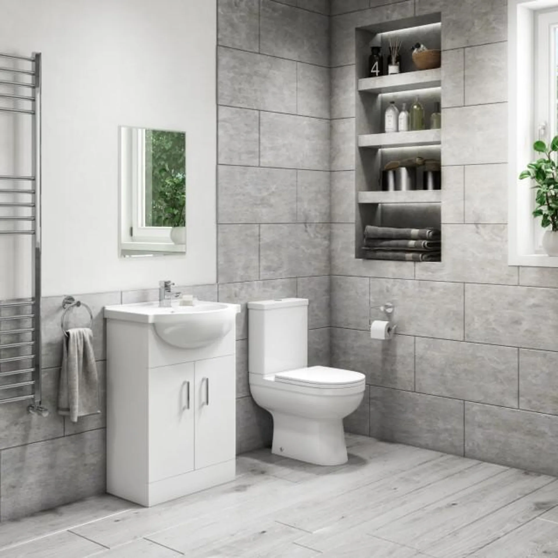550mm Vanity Unit with Basin & Close Coupled Toilet Suite - Classic