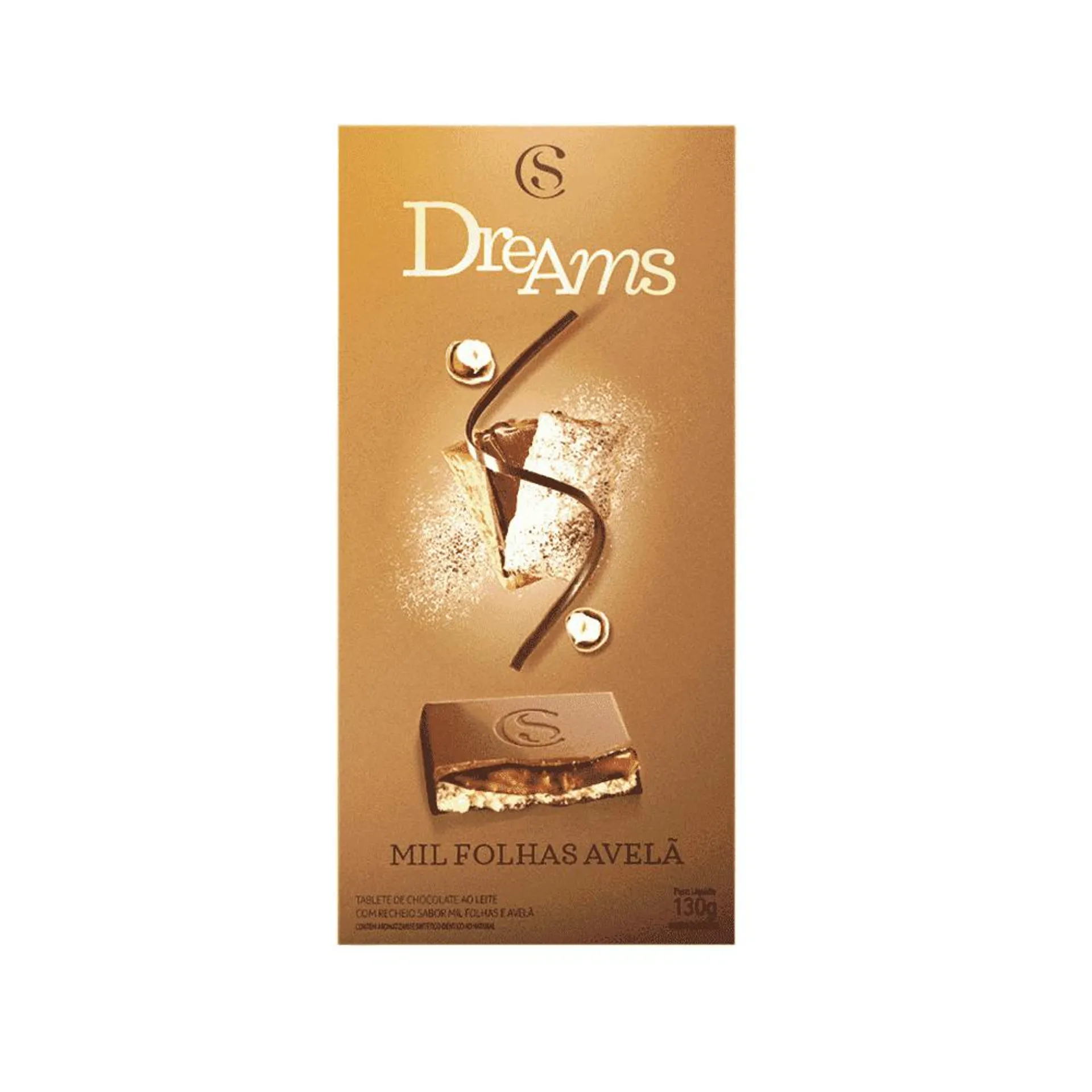 TABLETE DREAMS MIL FOLHAS AVELÃ 130G