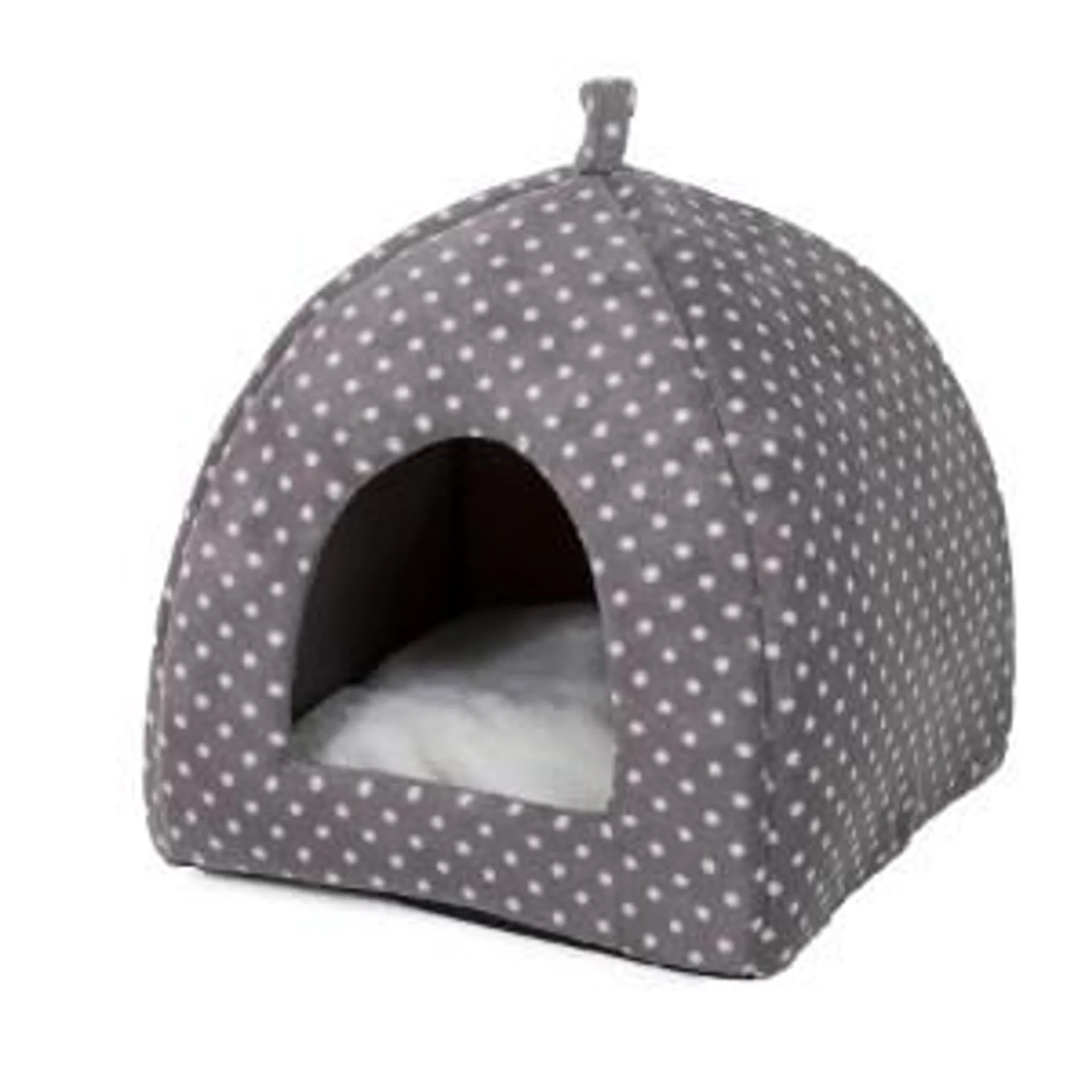 Pets at Home Grey Spotty Igloo Cat Bed