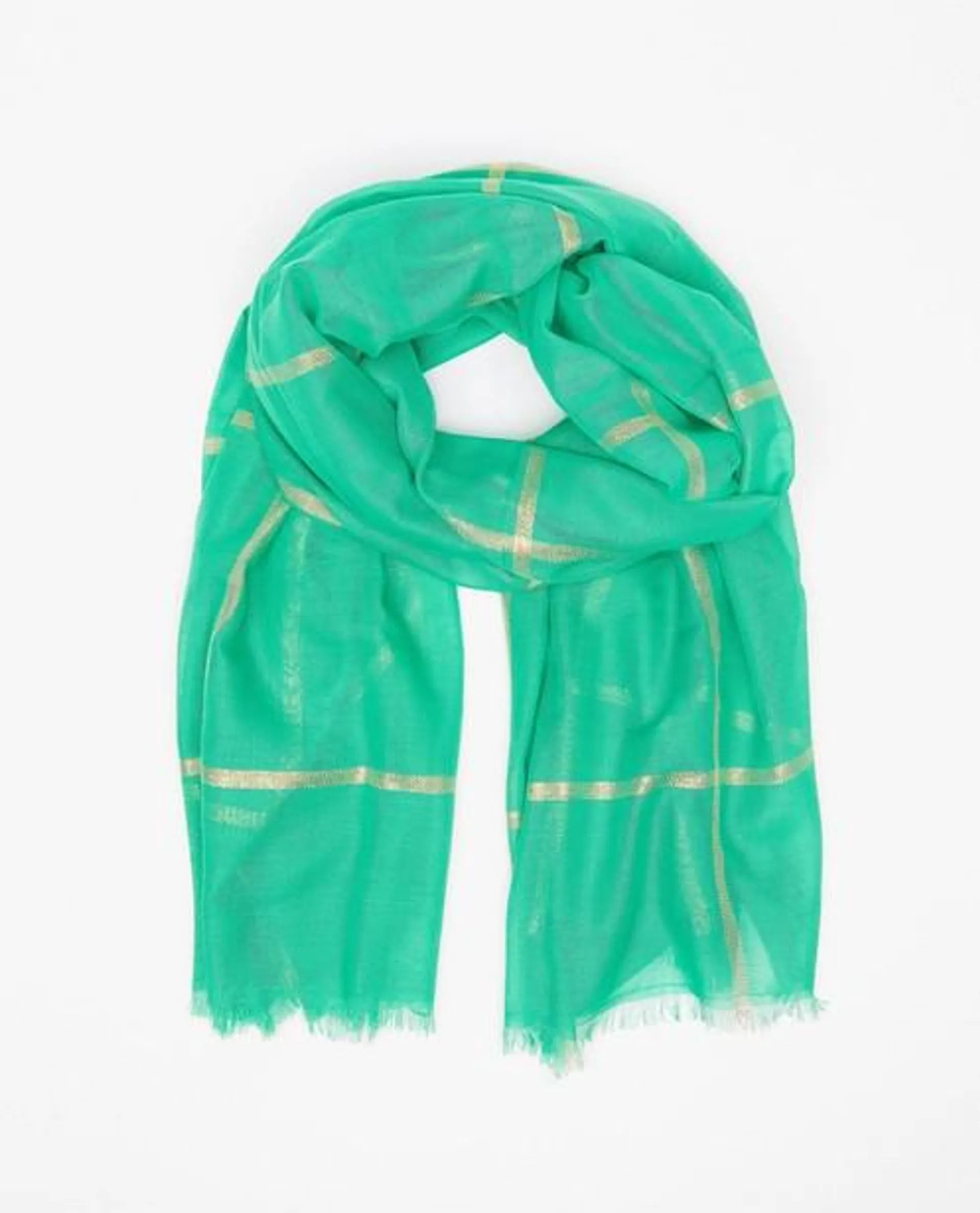 Groene sjaal met metaaldraad