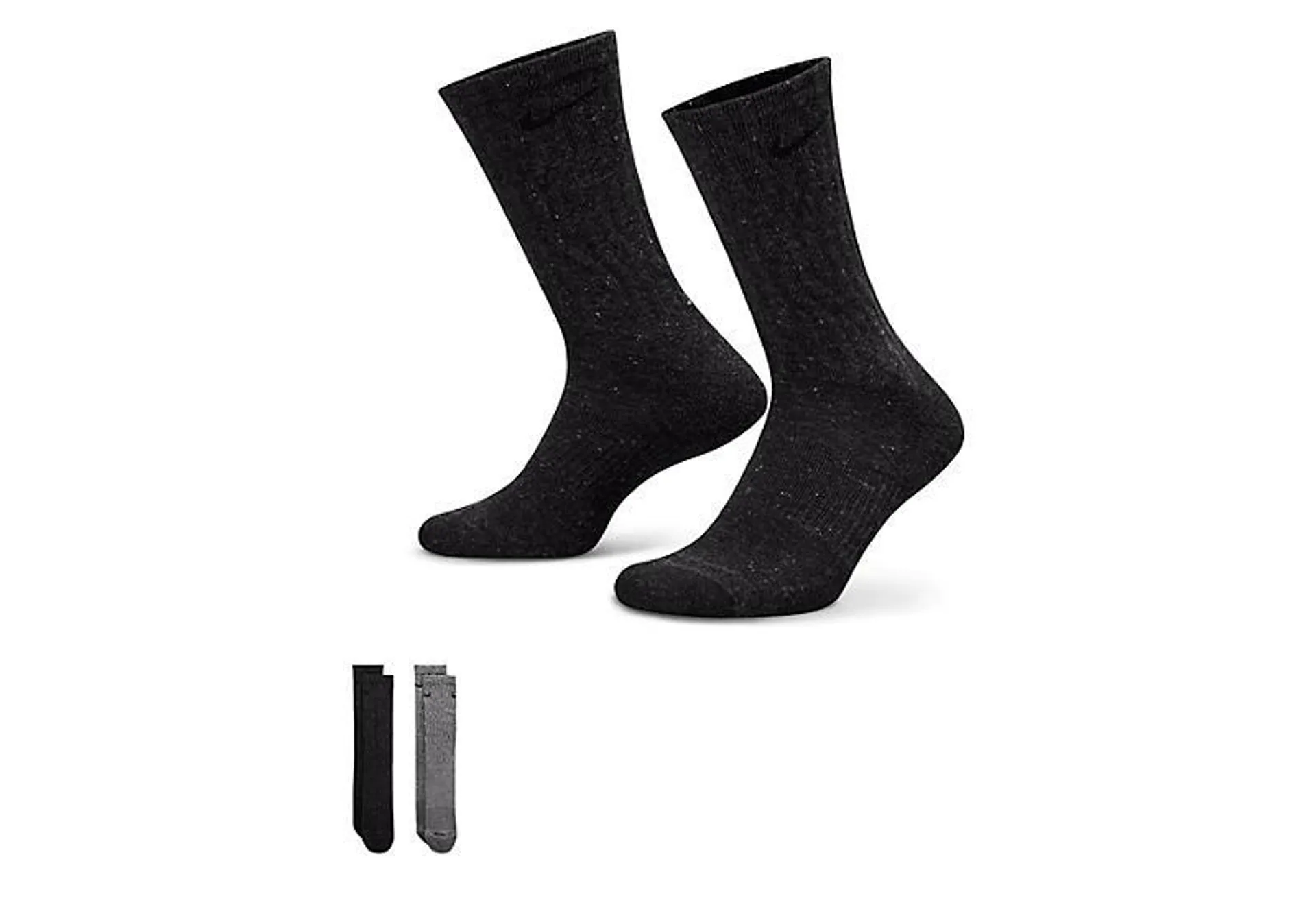 Nike Mens Everyday Plus Shred Crew Socks 2 Pairs - Black