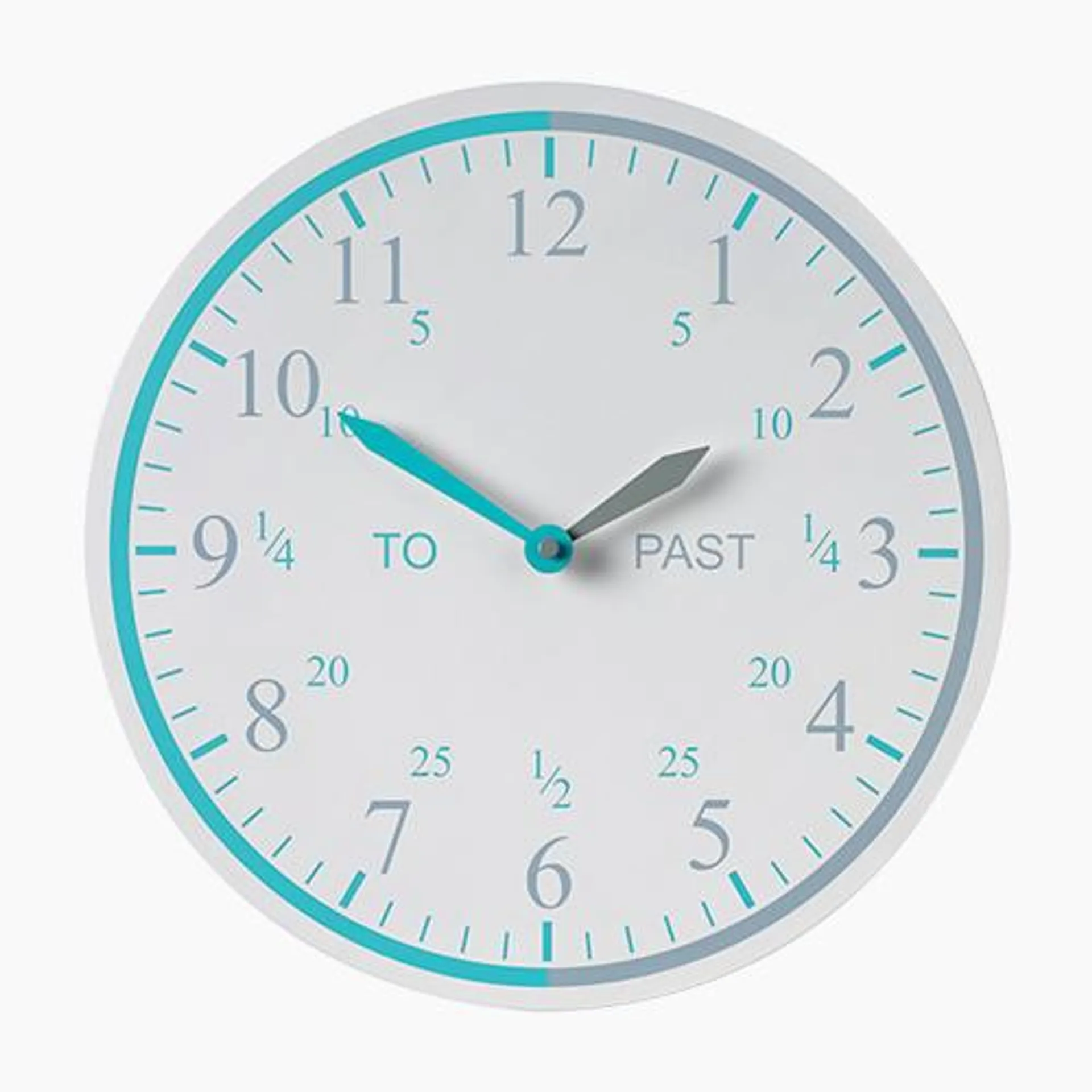 Tell the Time Wall Clock, Grey