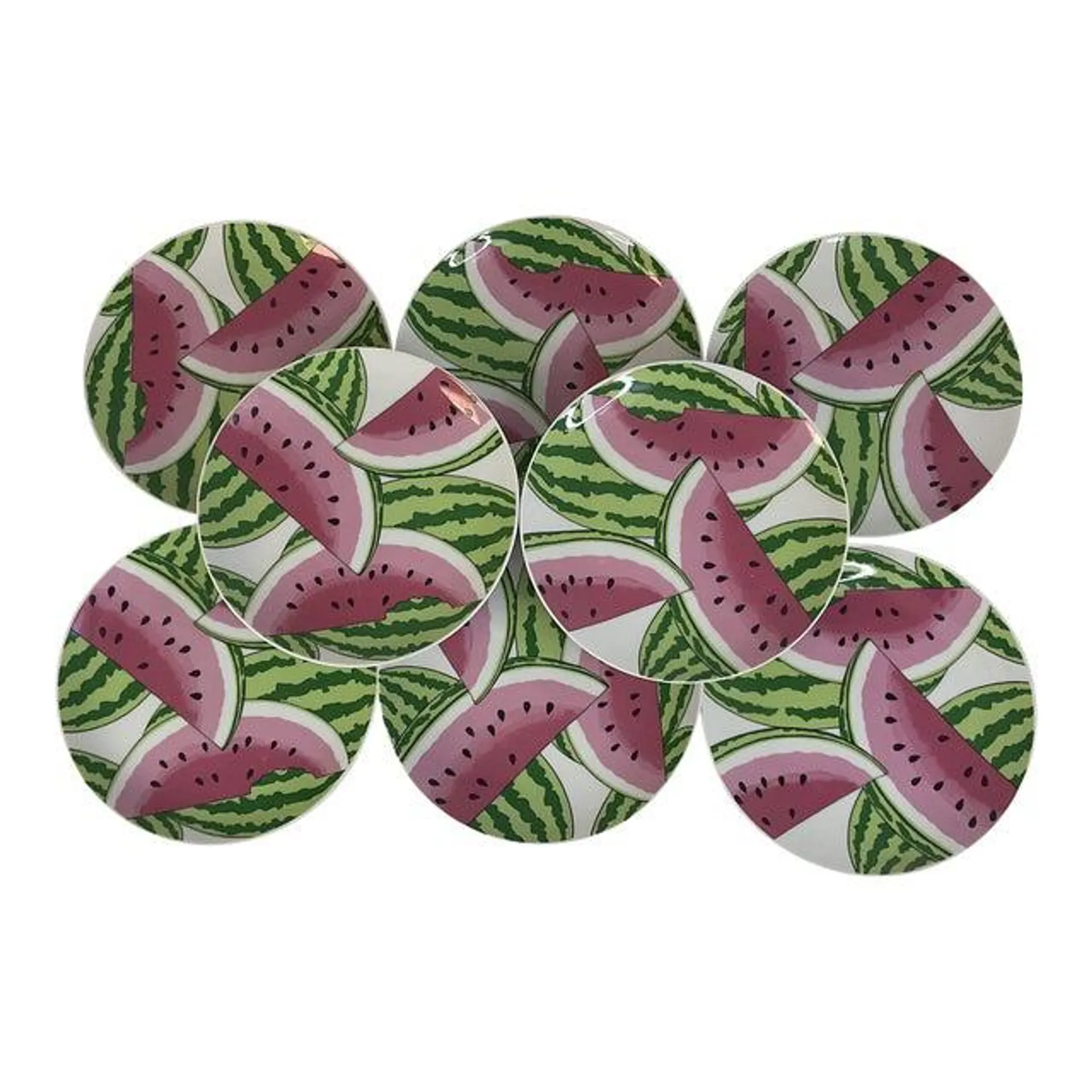 Vintage Watermelon Luncheon Salad Plates - Set of 8.