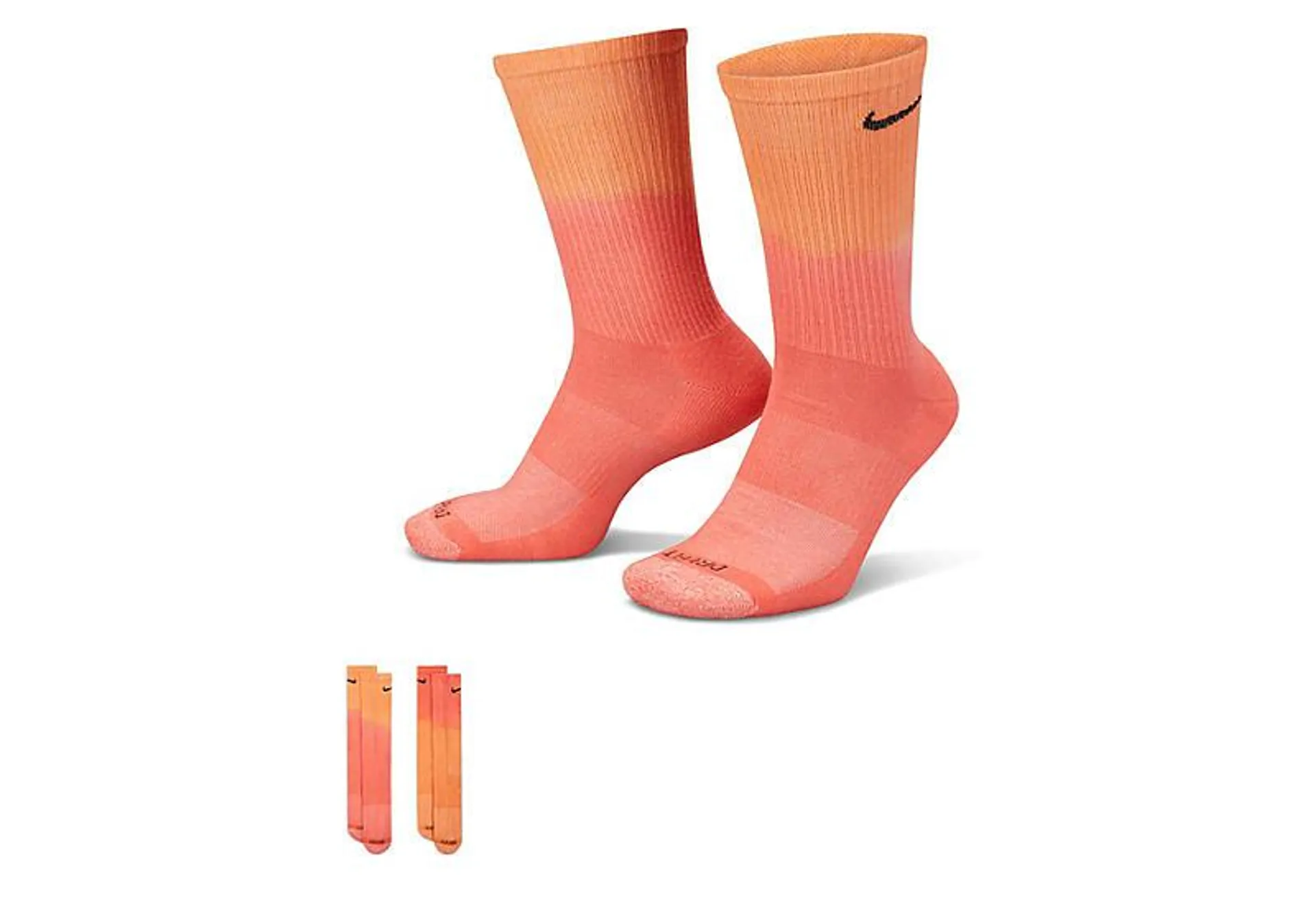 Nike Mens Everyday Plus Dip Dye Crew Socks 2 Pairs - Red