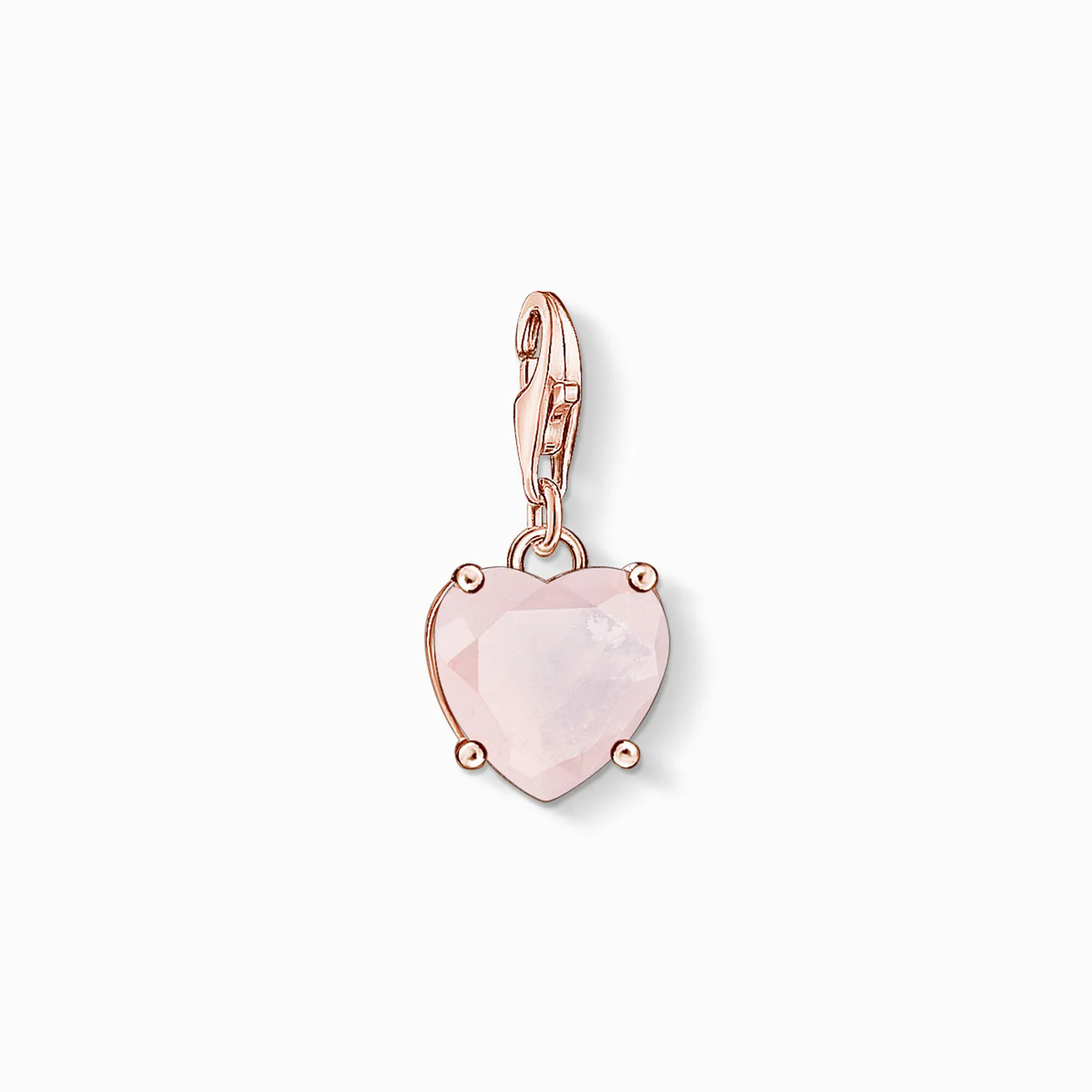 Charm pendant heart with hot pink stone