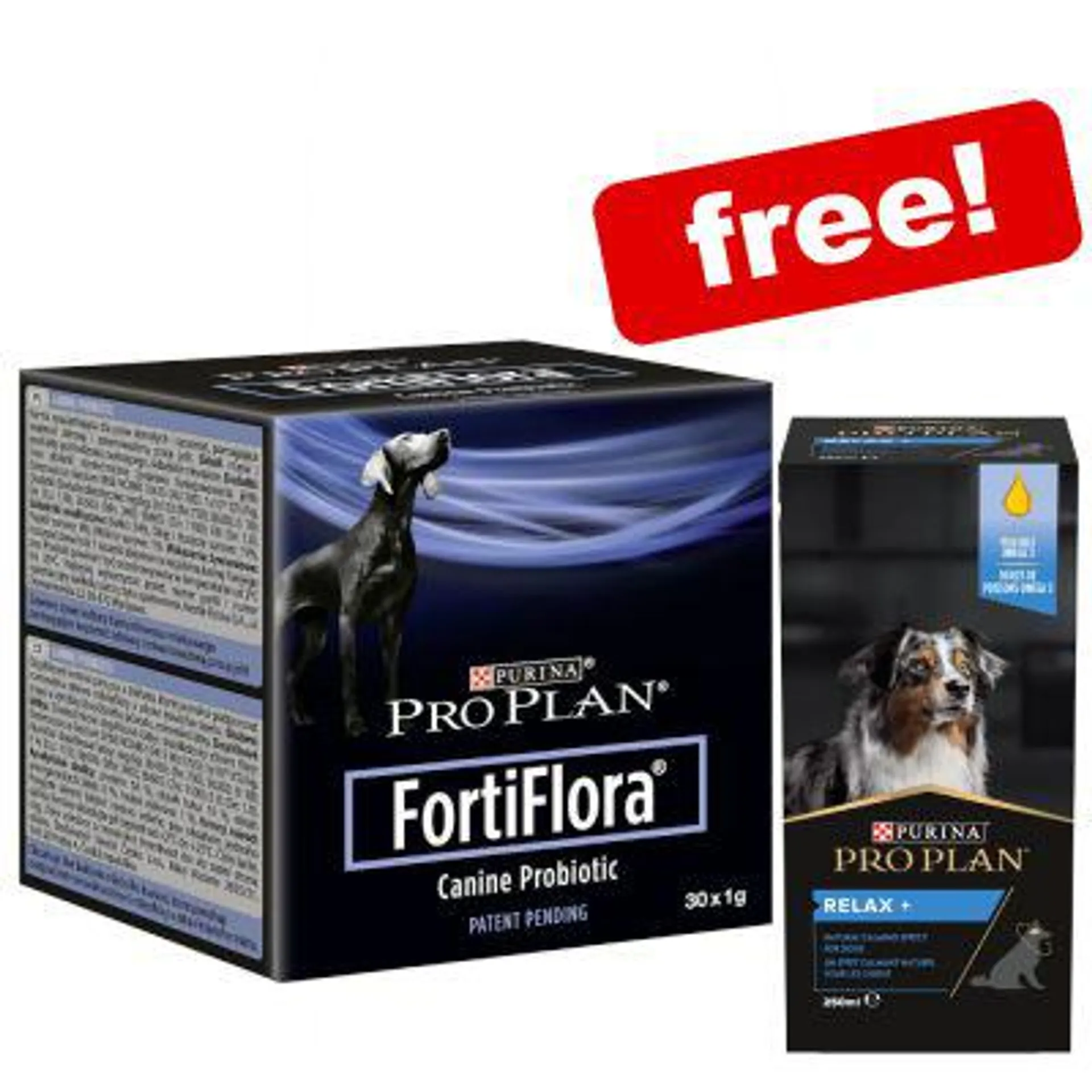 Pro Plan Fortiflora Canine Probiotic + 250ml Relax Supplement Oil Free!*