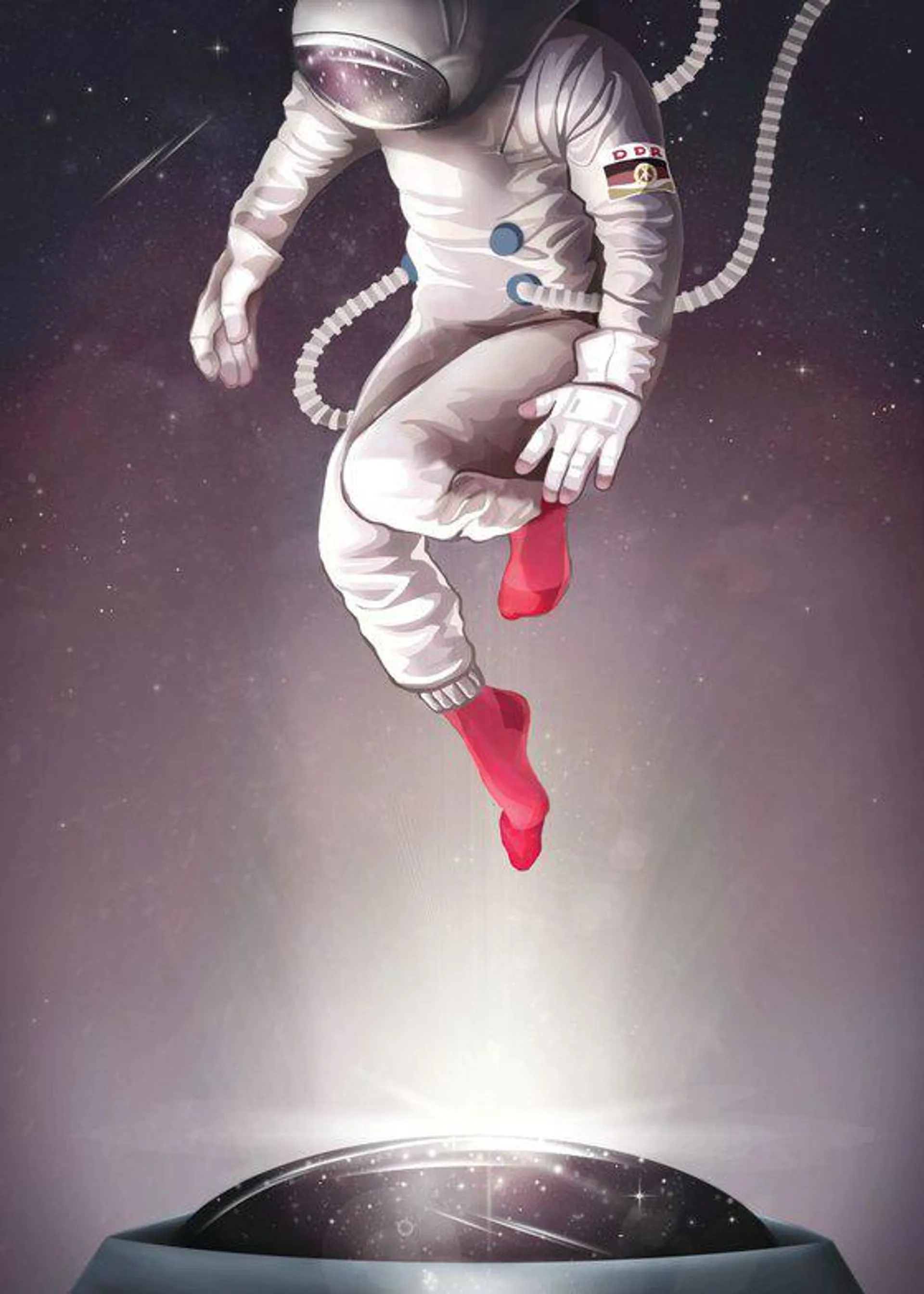 'Socks in Space. Sigmund Jähn story' digital art 70x50 (2017)