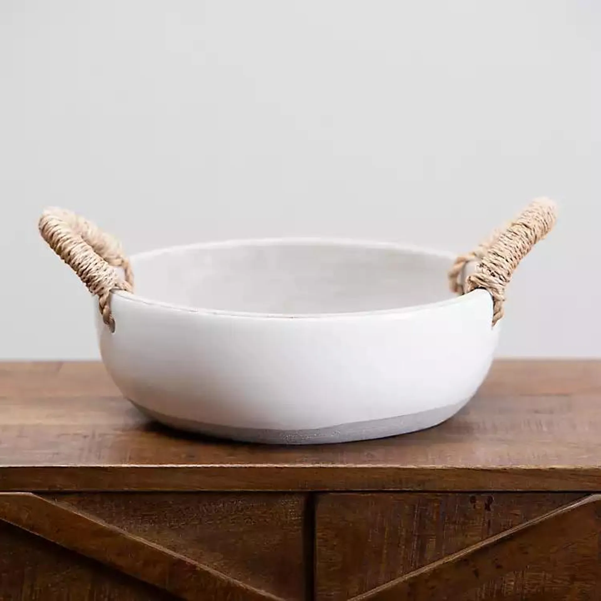 Clay Bowl with Rope Handles