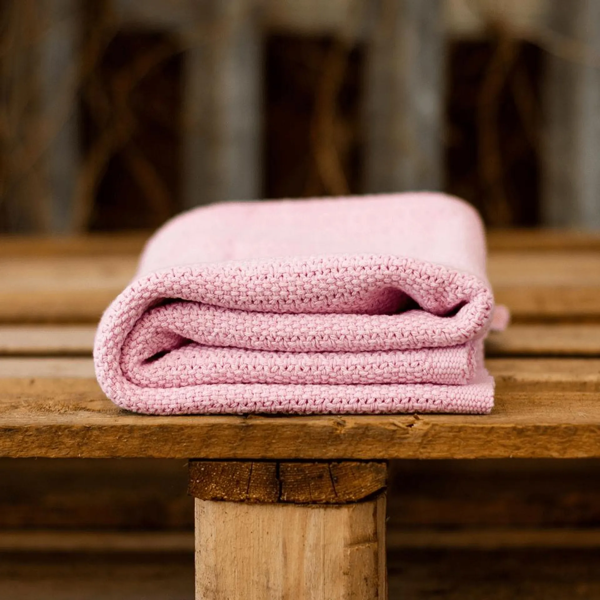 Hippychick Cellular Baby Blanket Dusky Pink