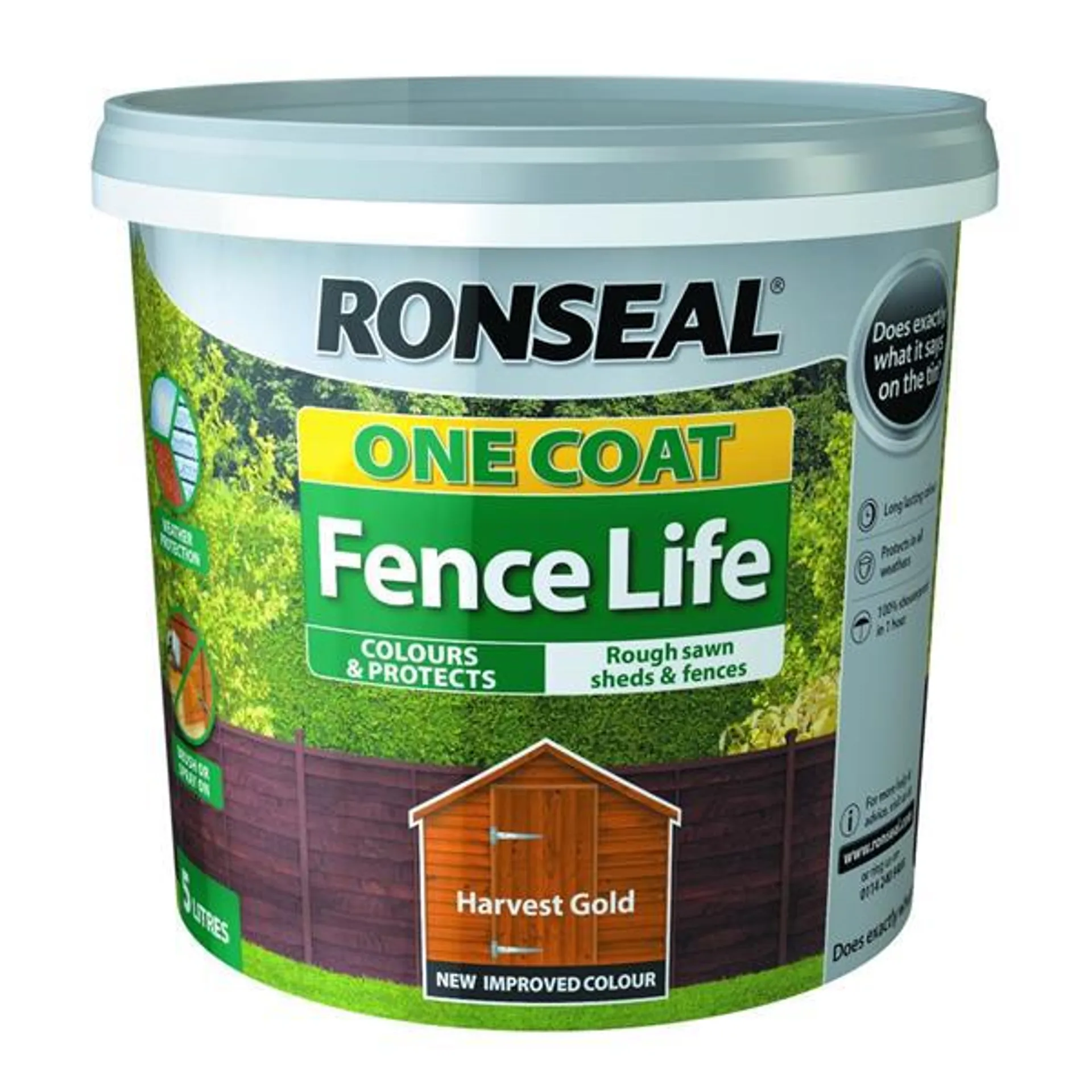 One Coat Fencelife Paint 5L - Harvest Gold