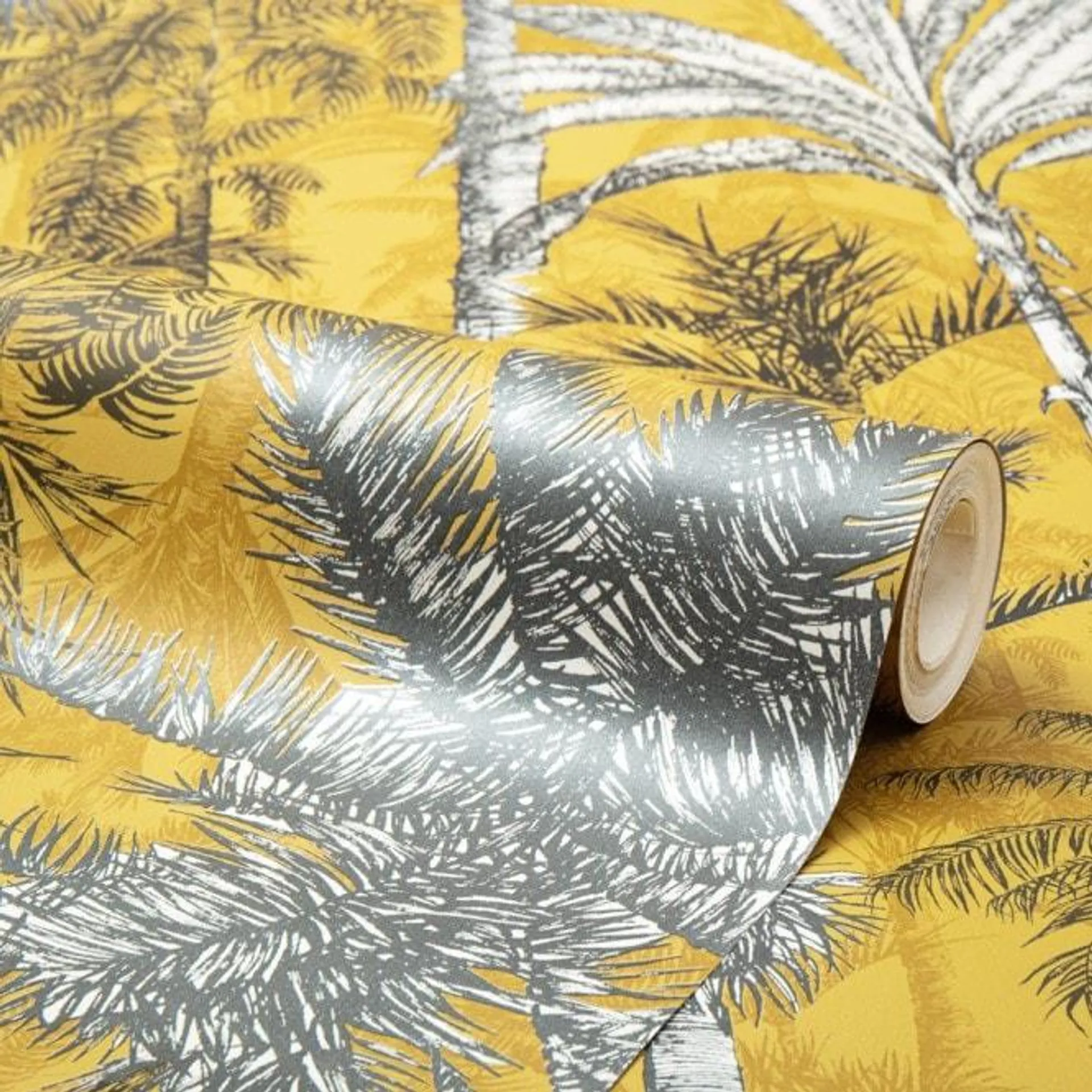 Palmetto Tropical wallpaper in yellow