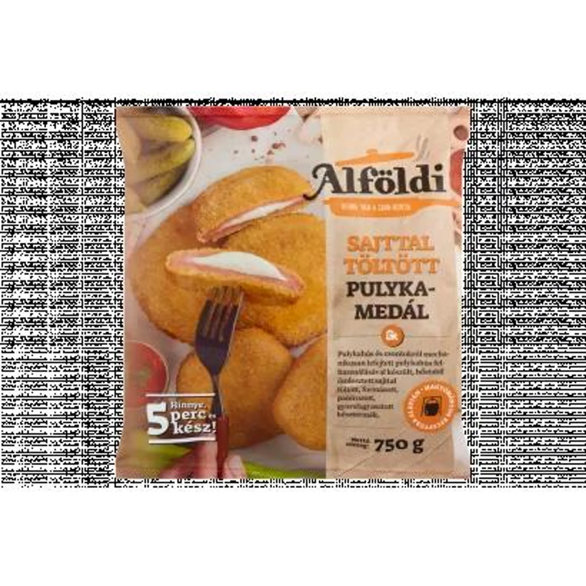 Alföldi Quick-Frozen Turkey Medals Filled with Cheese 750 g