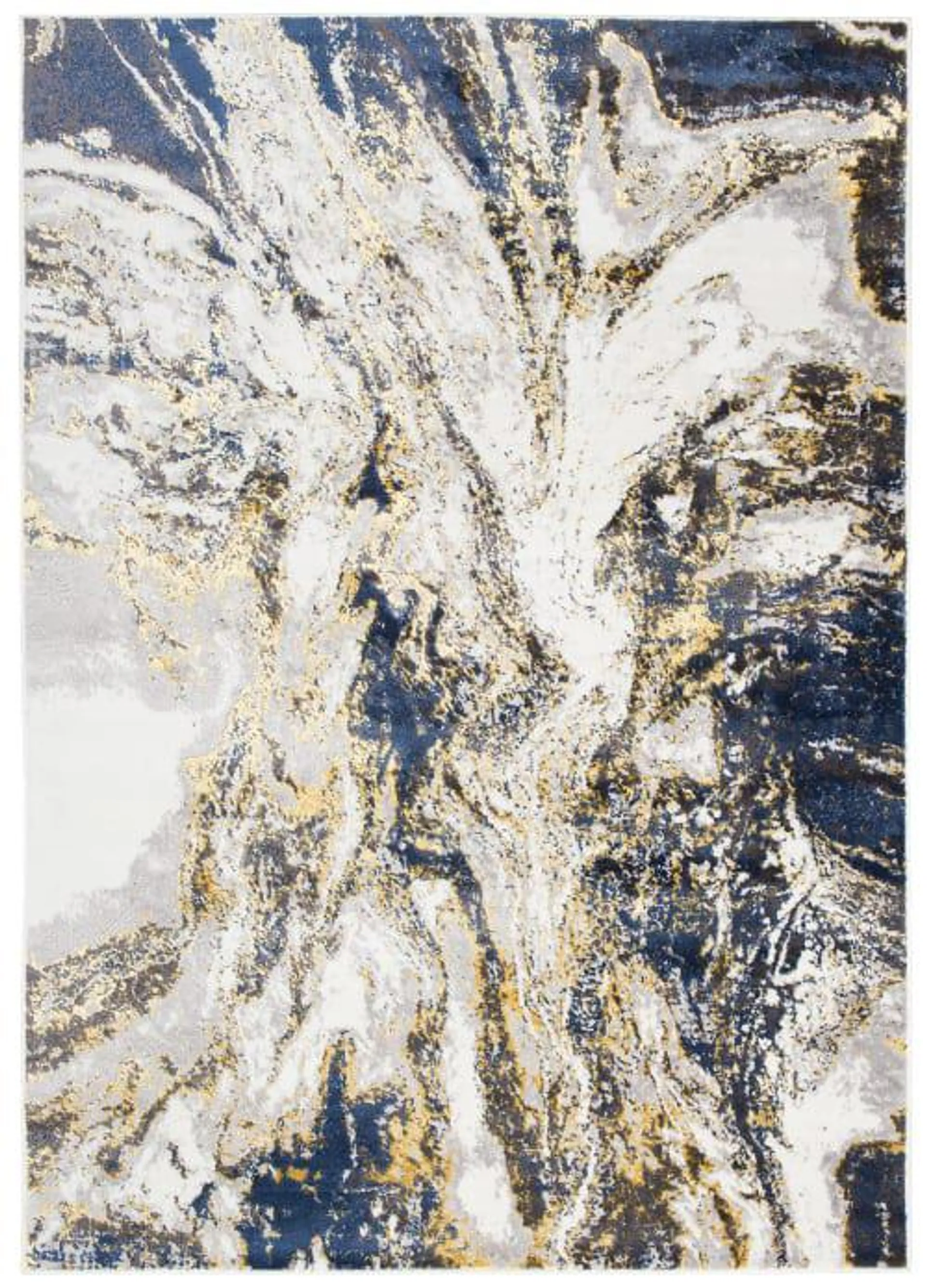 Tappeto salotto crema oro azzurro effetto marmo 120x170