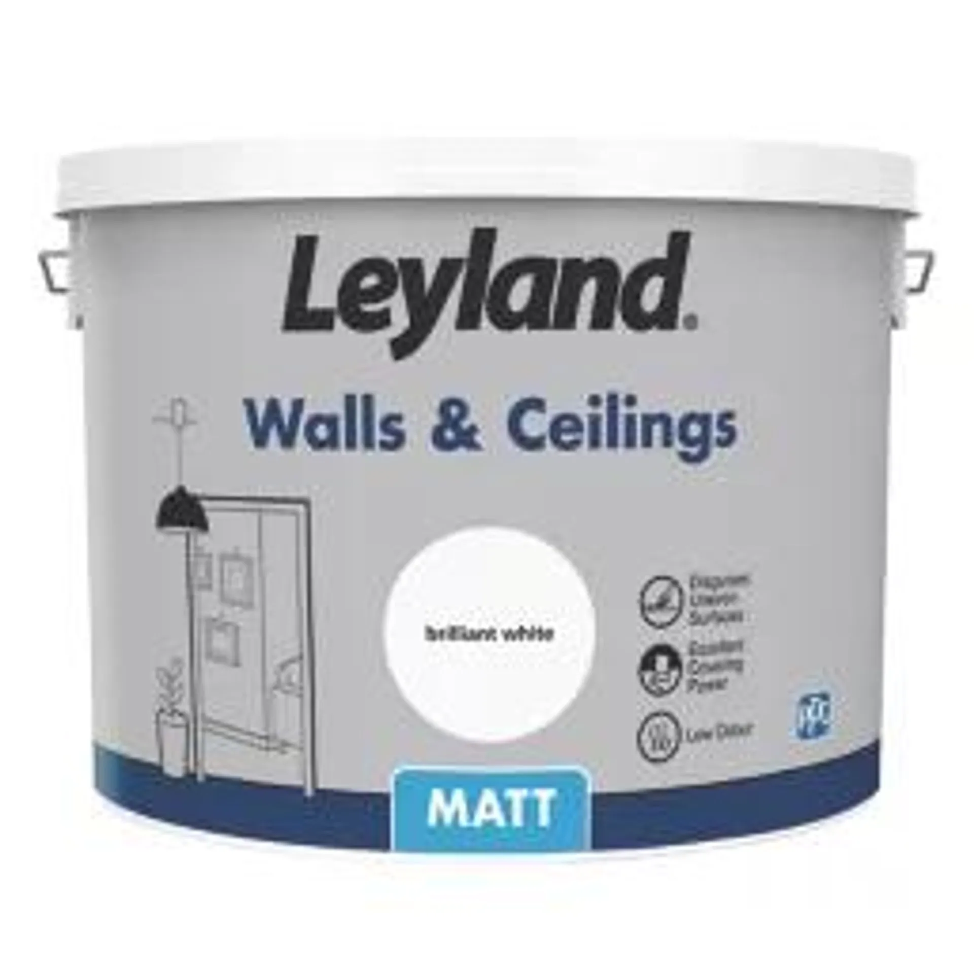 Leyland Retail Retail Matt Brilliant White Emulsion Paint 10Ltr