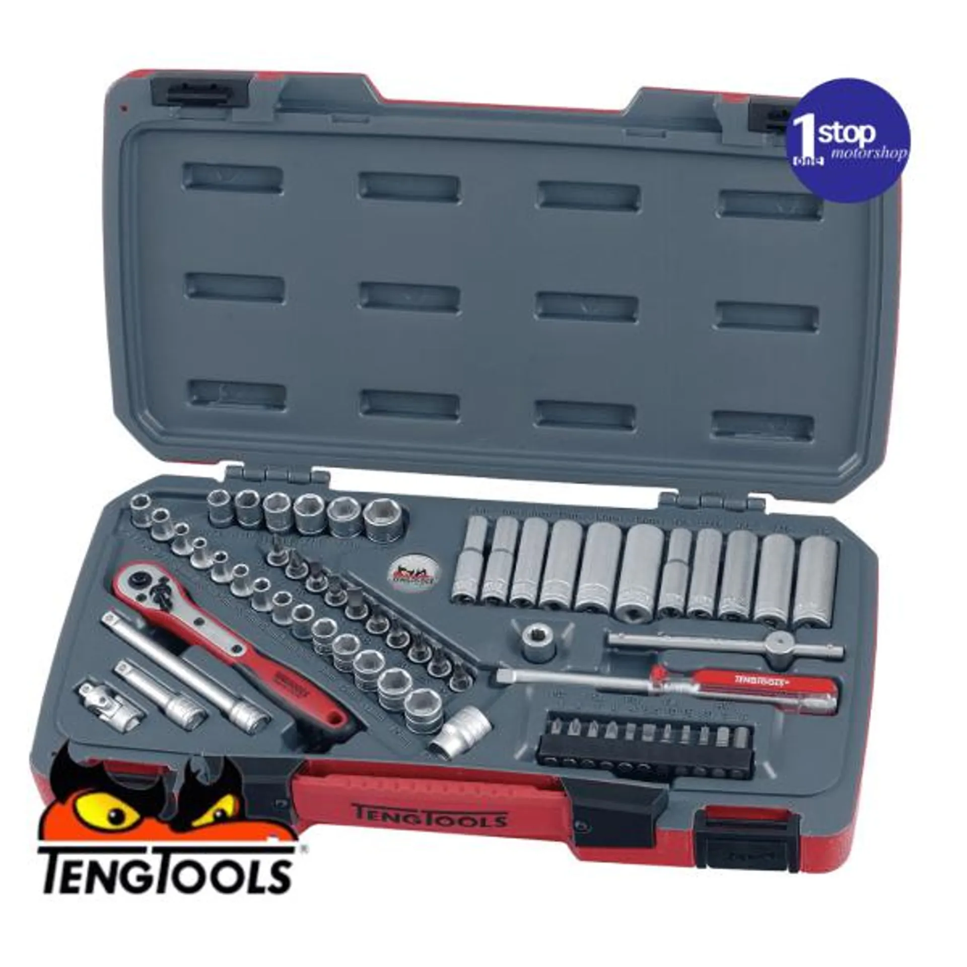 Teng Tools T1460 60 Piece 1/4″ Drive Socket Set