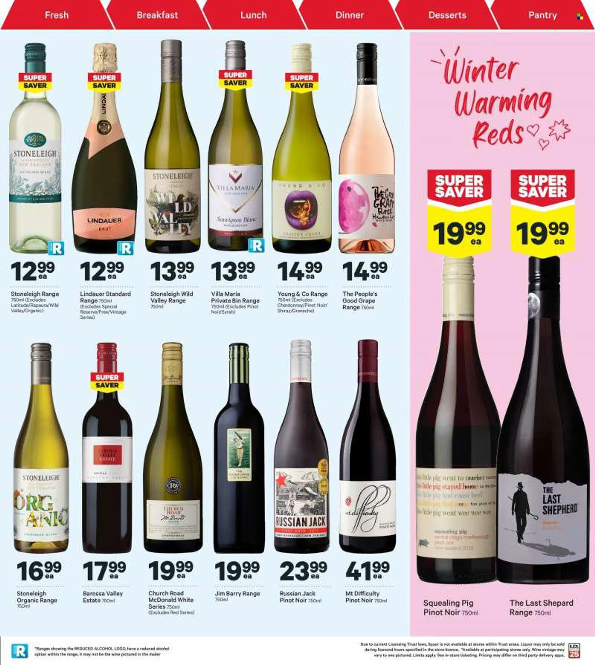 New World mailer - 13.06.2022 - 19.06.2022 - Sales products - red wine, sparkling wine, white wine, Chardonnay, wine, Pinot Noir, Lindauer, alcohol, Syrah, Young &amp; Co, Shiraz, Grenache, bin. Page 41.