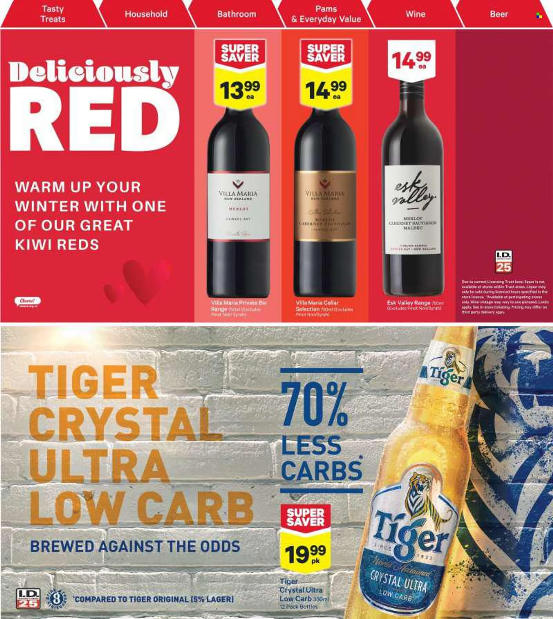 New World mailer - 13.06.2022 - 19.06.2022 - Sales products - kiwi, red wine, wine, Pinot Noir, Syrah, beer, Lager, bin. Page 42.