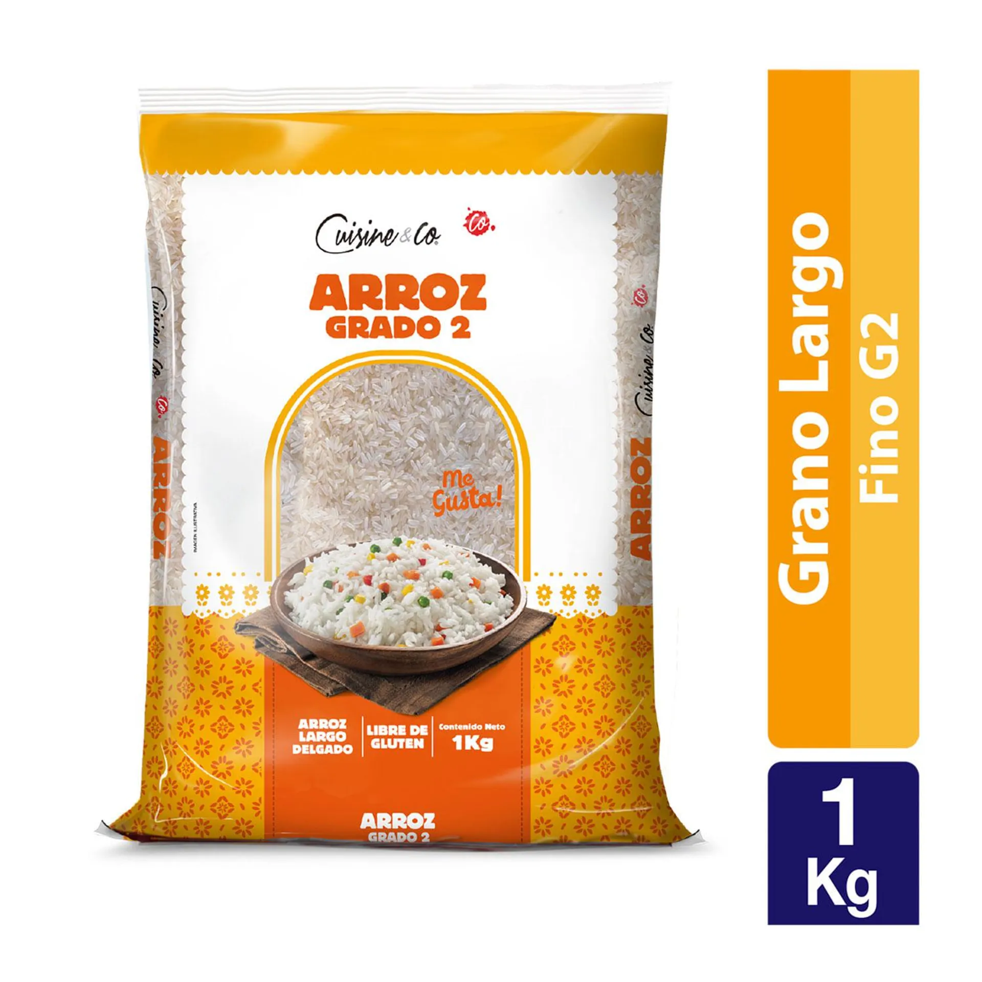 Arroz grado 2 largo delgado 1 kg