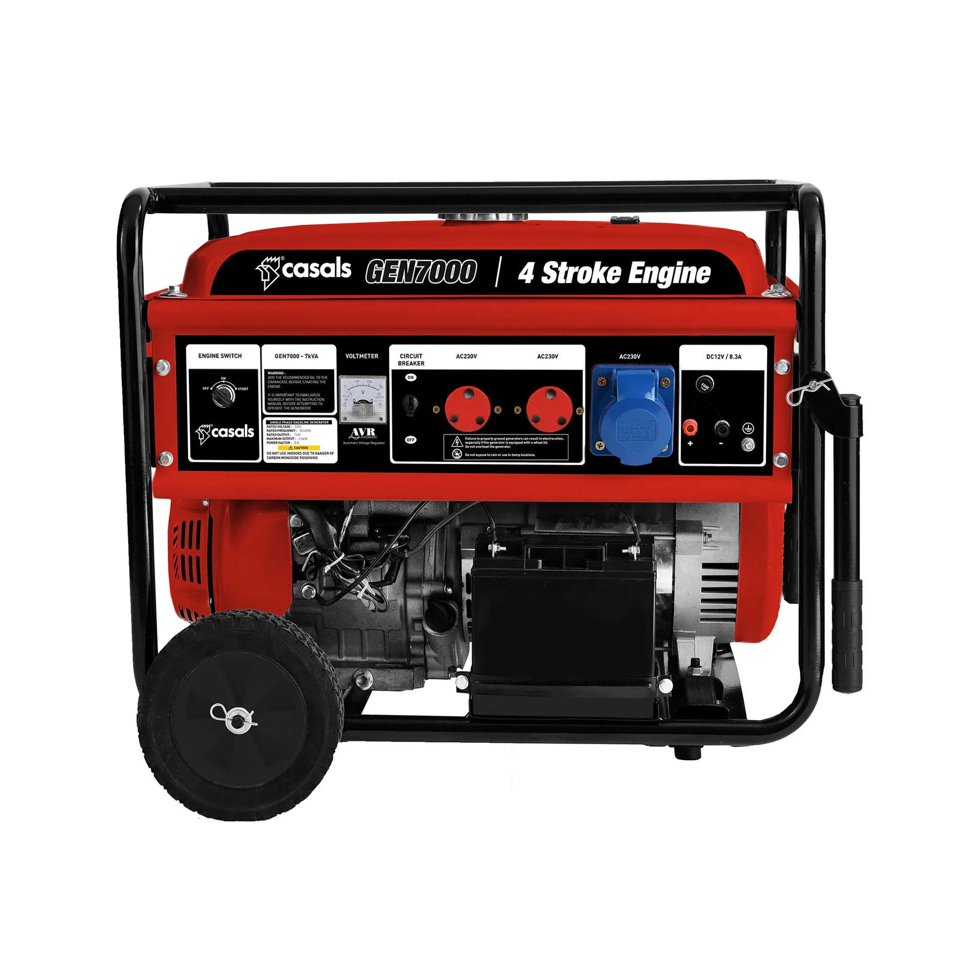 Casals Generator Electric / Recoil Start Steel Red Single Phase4 Stroke 5