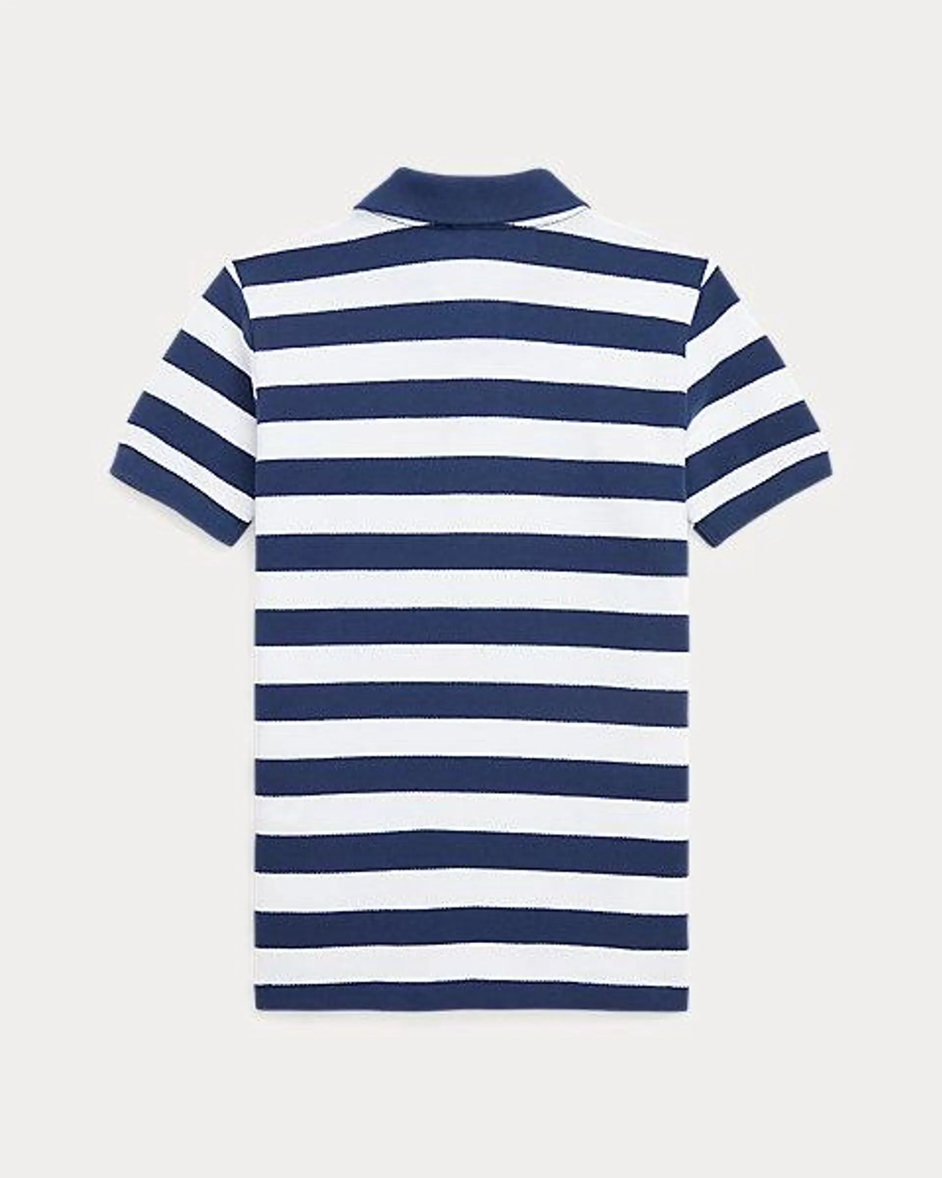 Striped Cotton Mesh Polo Shirt