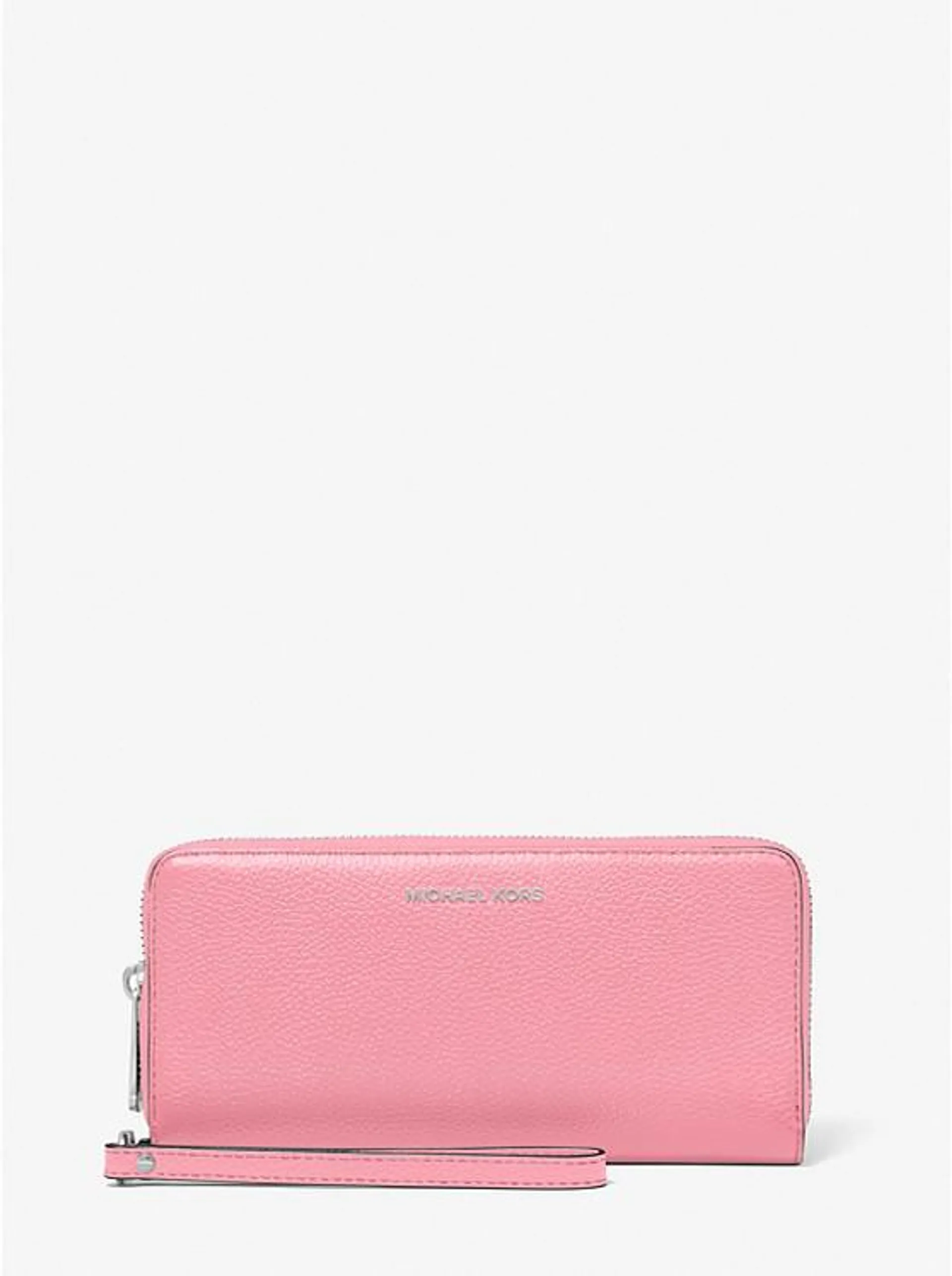 Jet Set Pebbled Leather Continental Wristlet