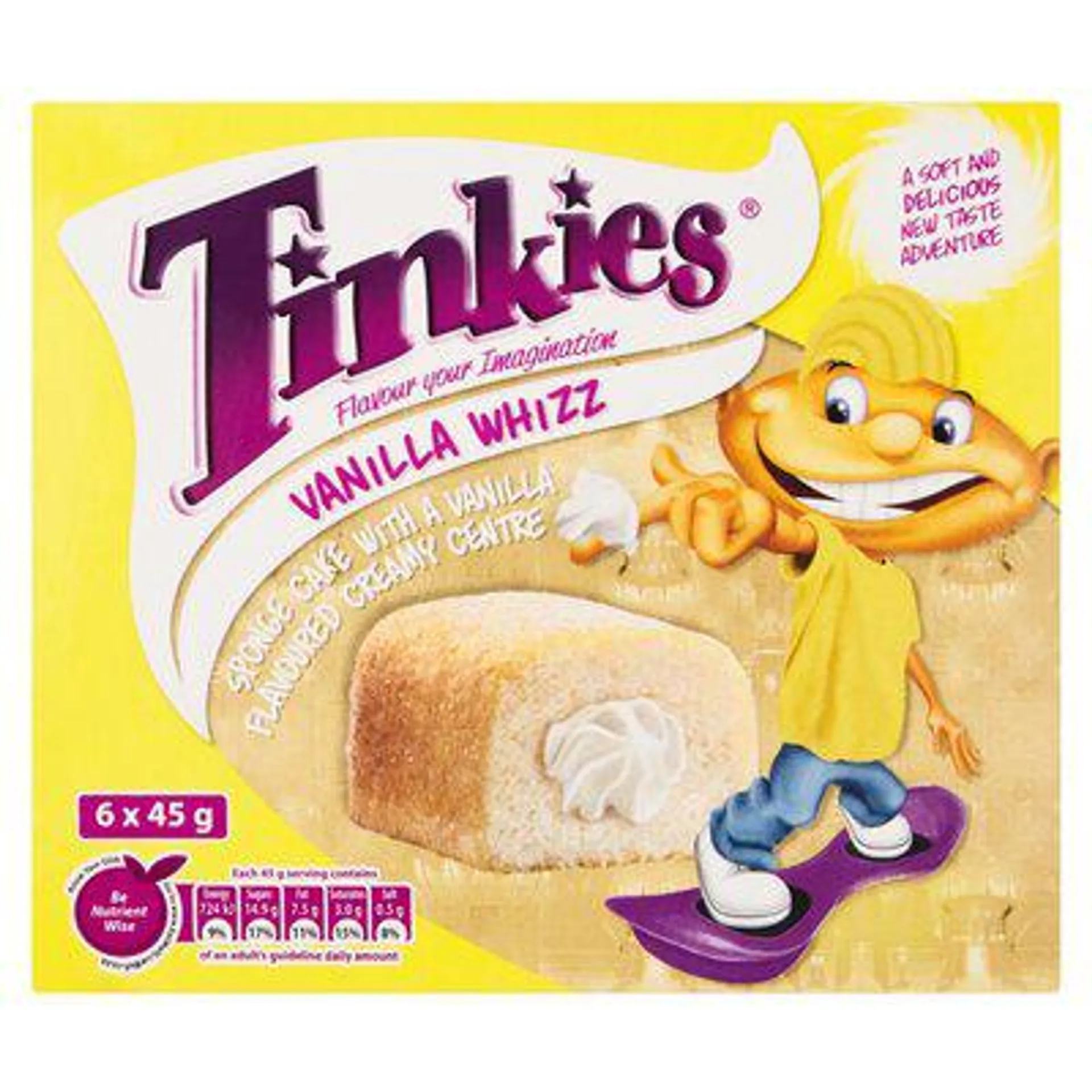 Tinkies Vanilla Whizz Flavoured Creamy Sponge Cake 6 Pack