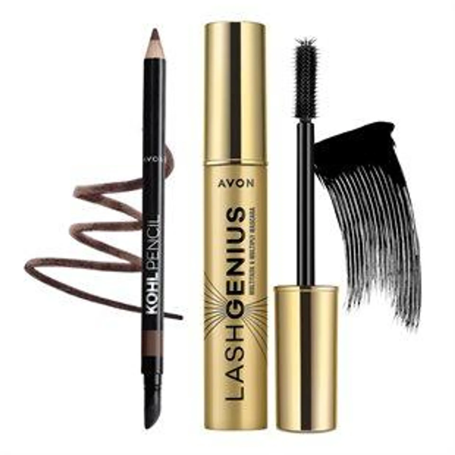 CONJUNTO PESTANAS GENIUS E DELINEADOR (Blackest Black + Intense Brown)