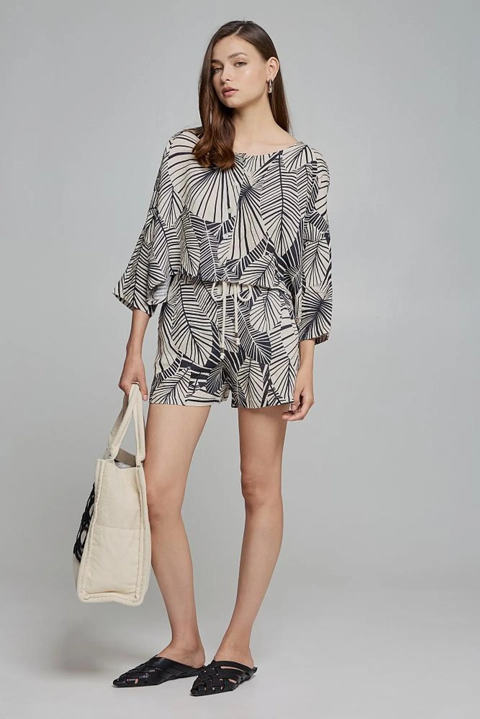 Linen printed blouse