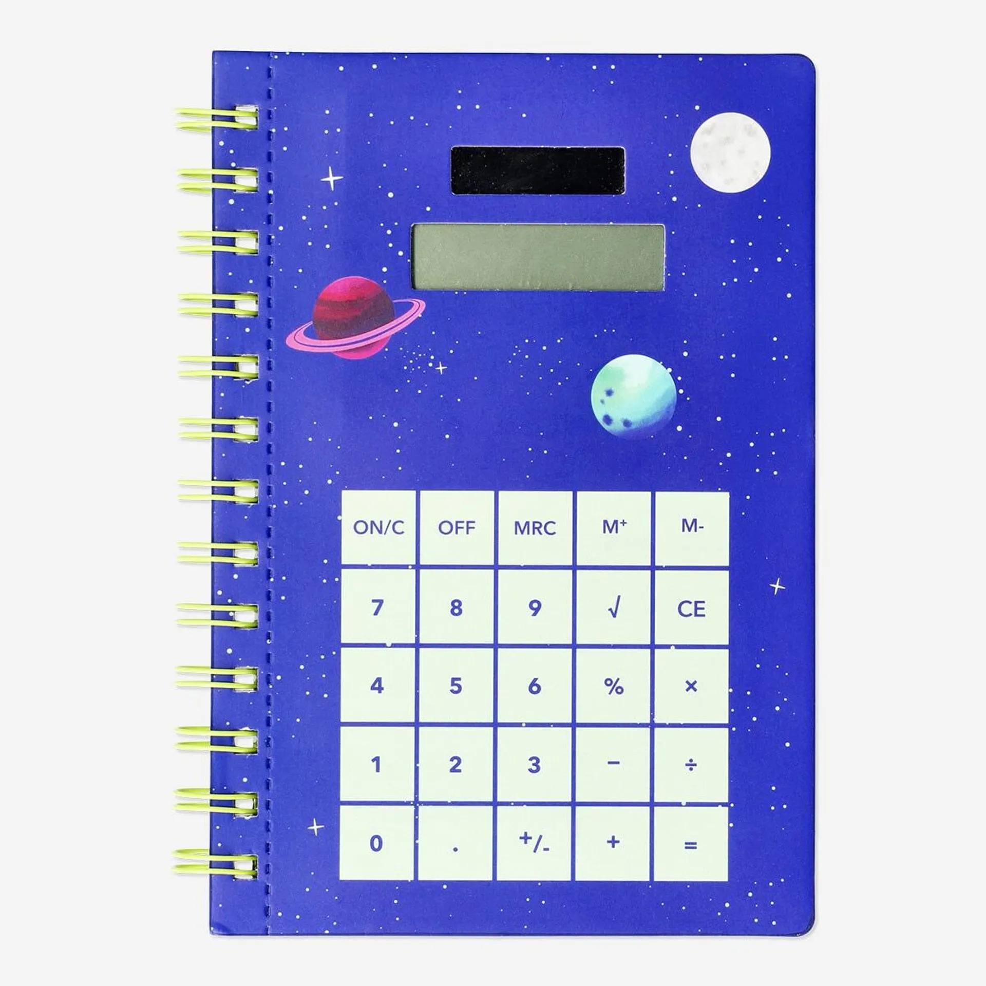 Notebook with calculator. Solar-powered