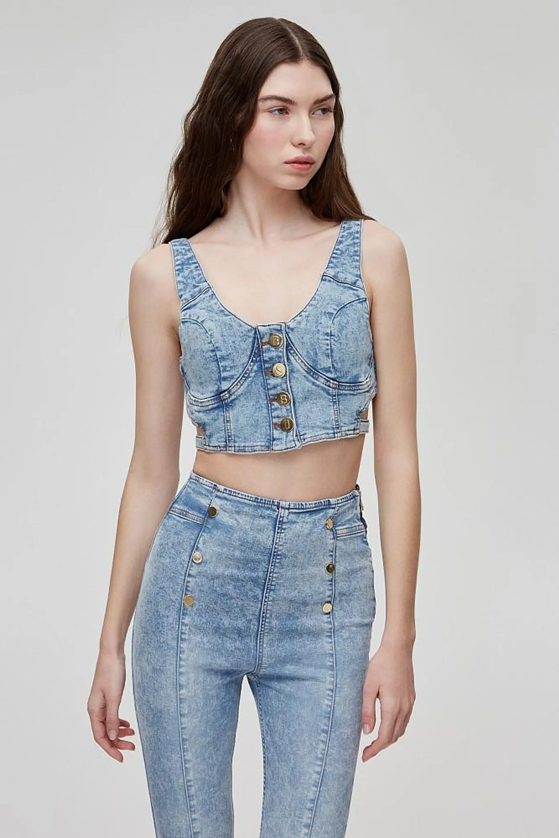 Denim bustier