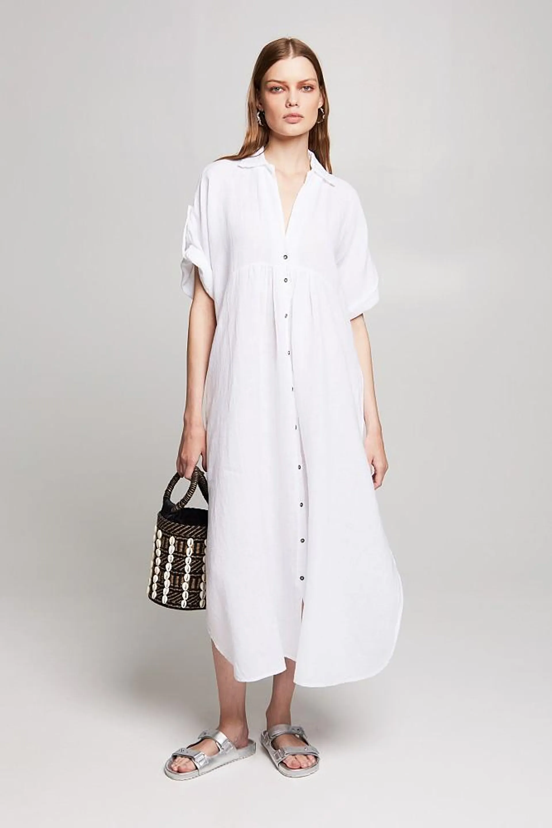 Linen kaftan-dress