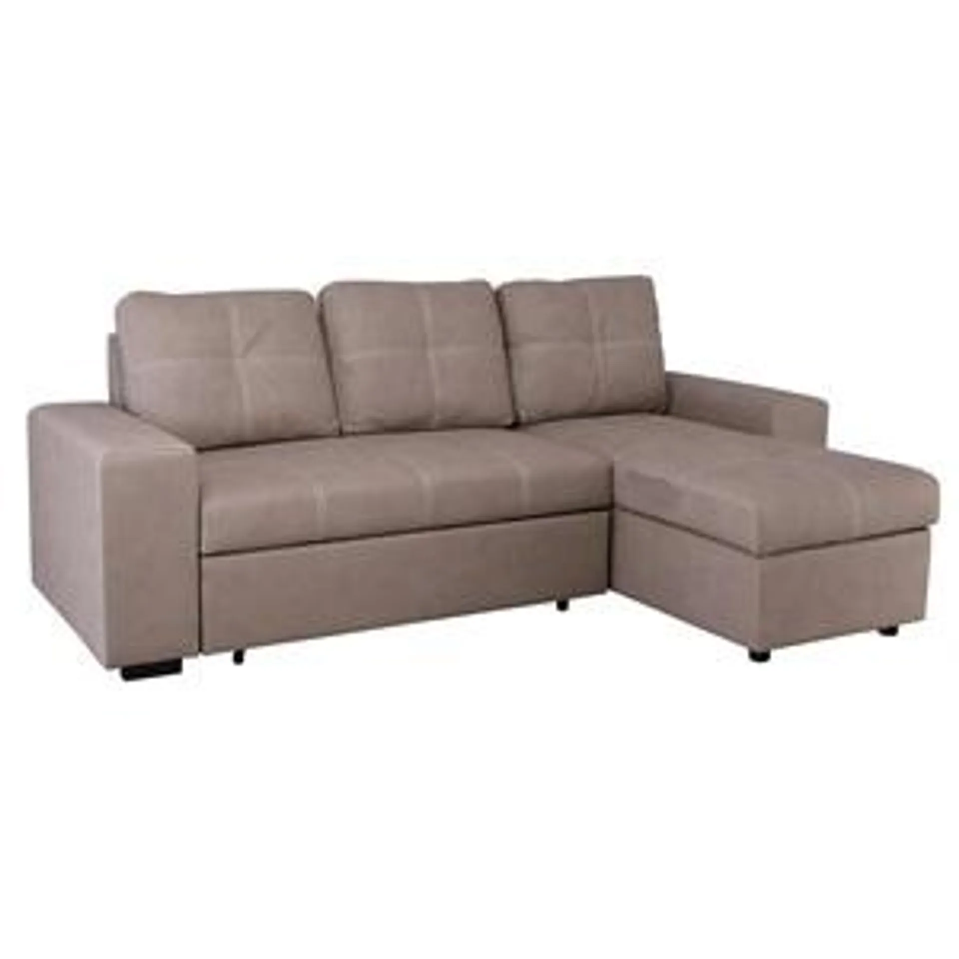 MONTREAL-Max Nabuk Reversible Storage Corner Sofabed Cappuccino