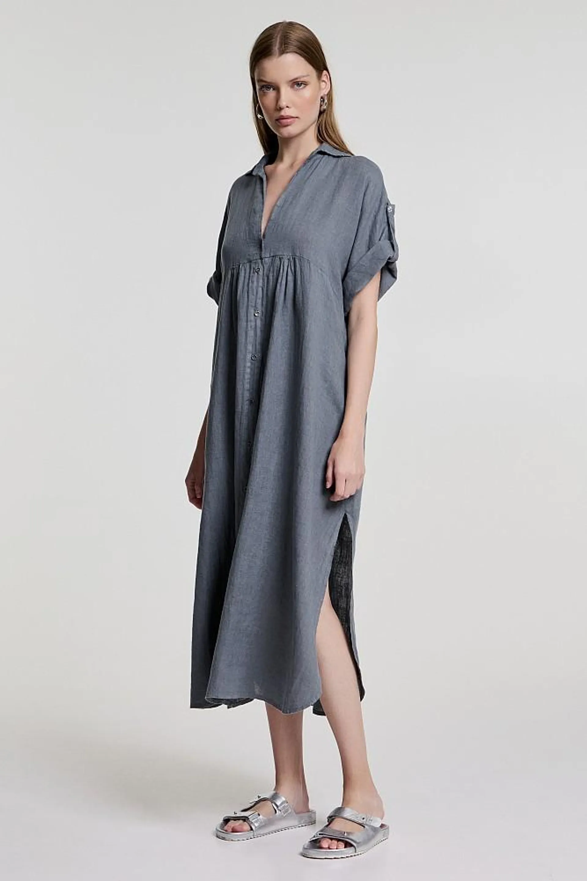 Linen kaftan-dress