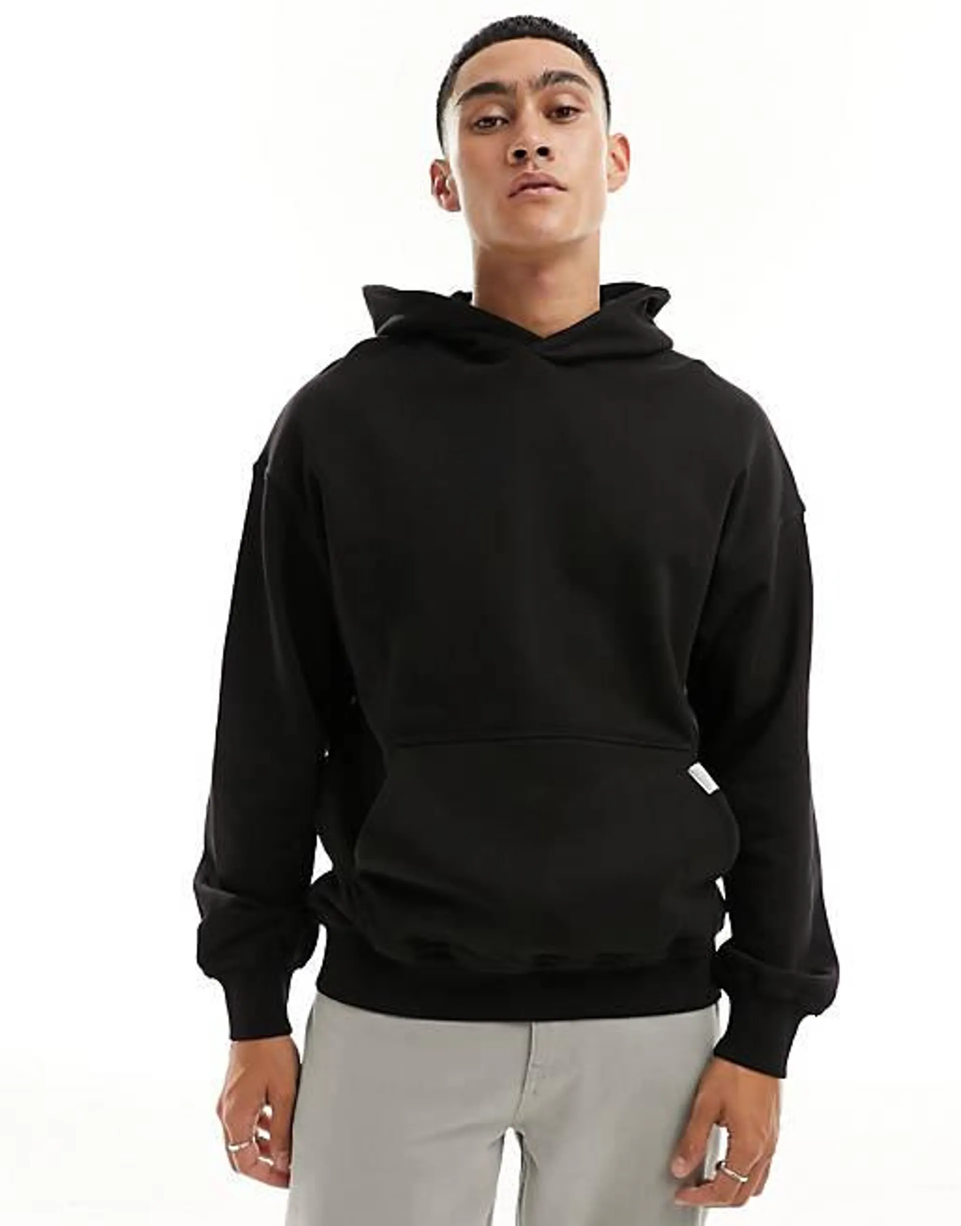 Jack & Jones oversized hoodie in black