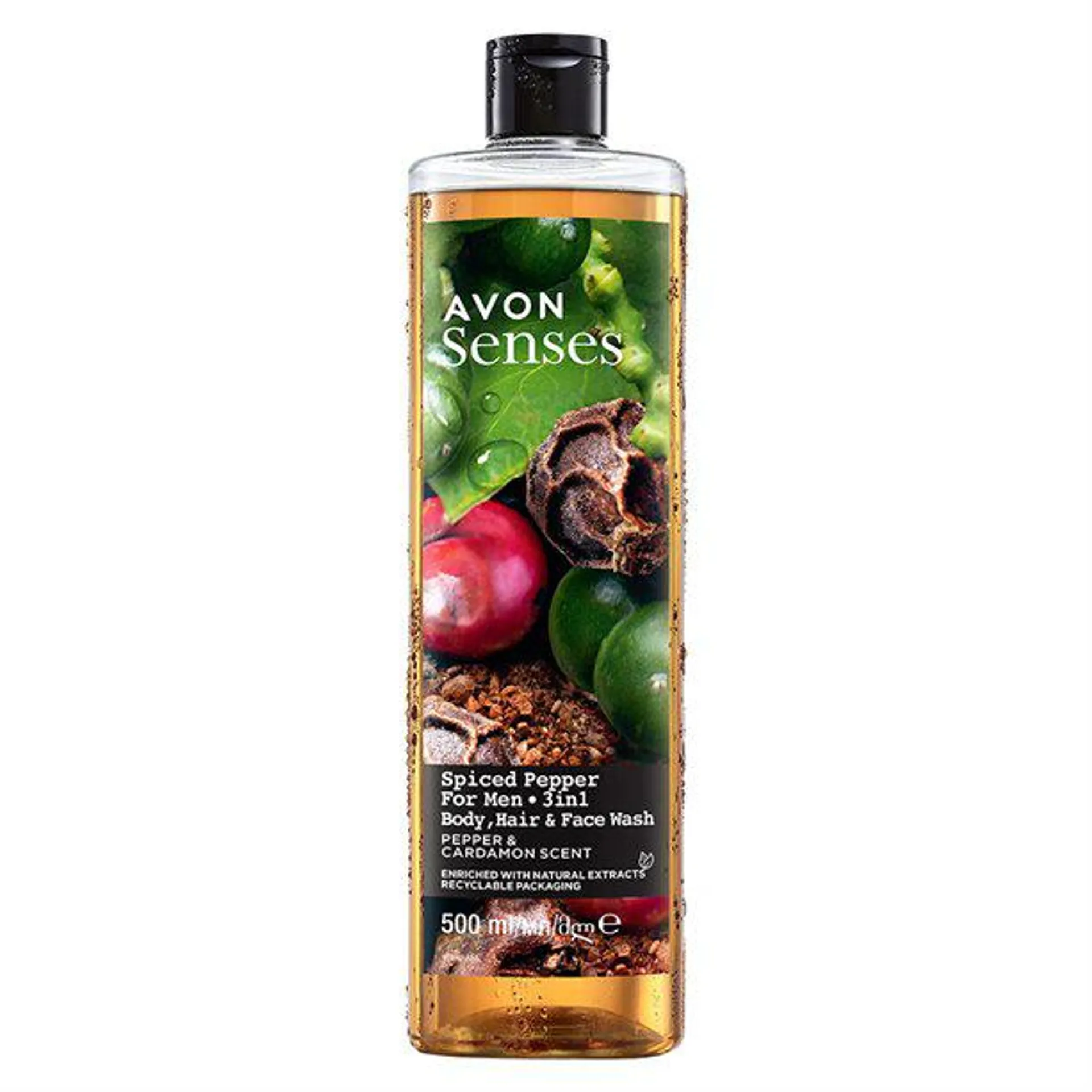 Senses Spiced Pepper 3-in-1 -pesuneste vartalolle hiuksille ja kasvoille 500 ml